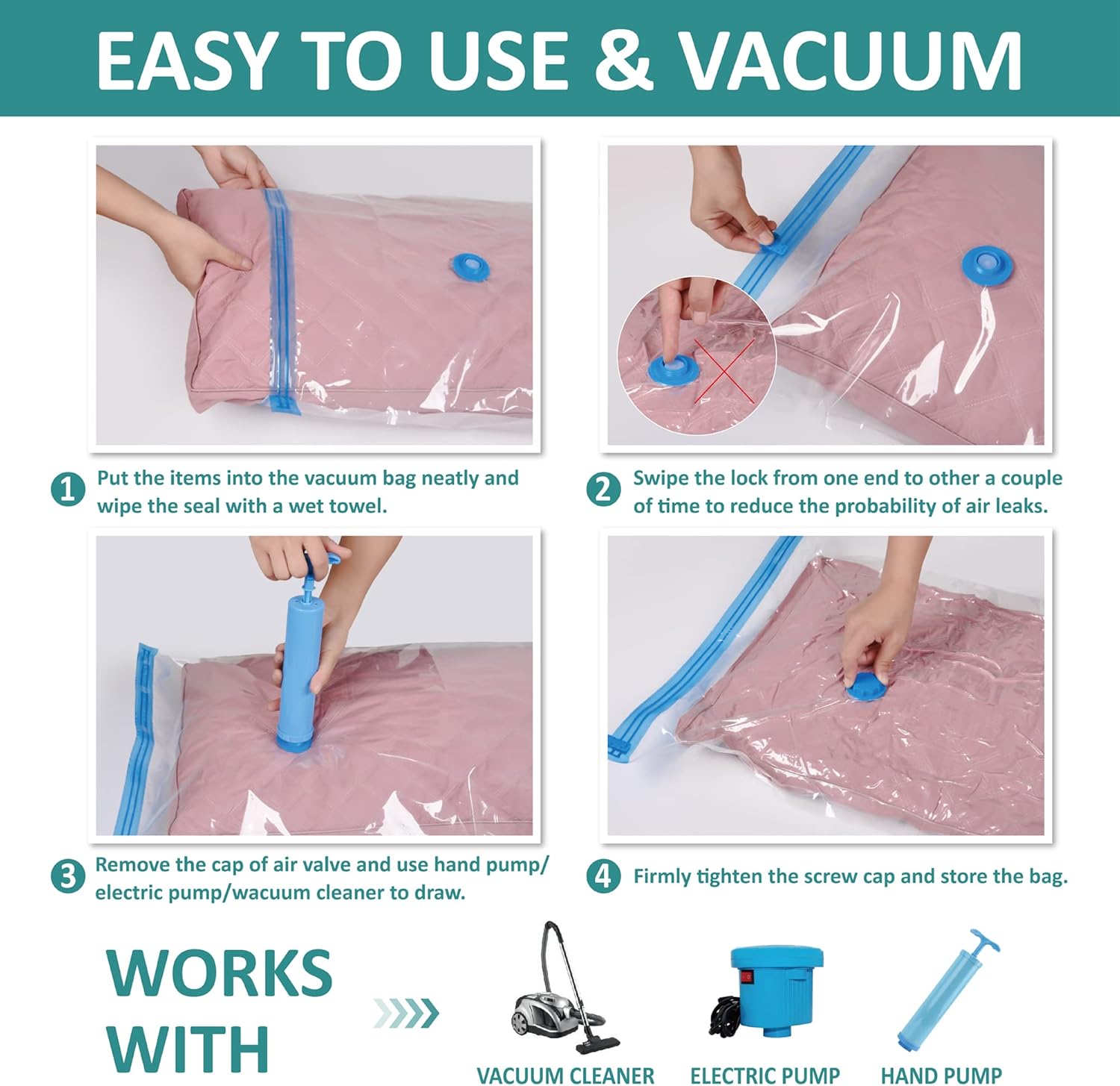 6-Piece Vacuum Storage Bag Set from WowSmart