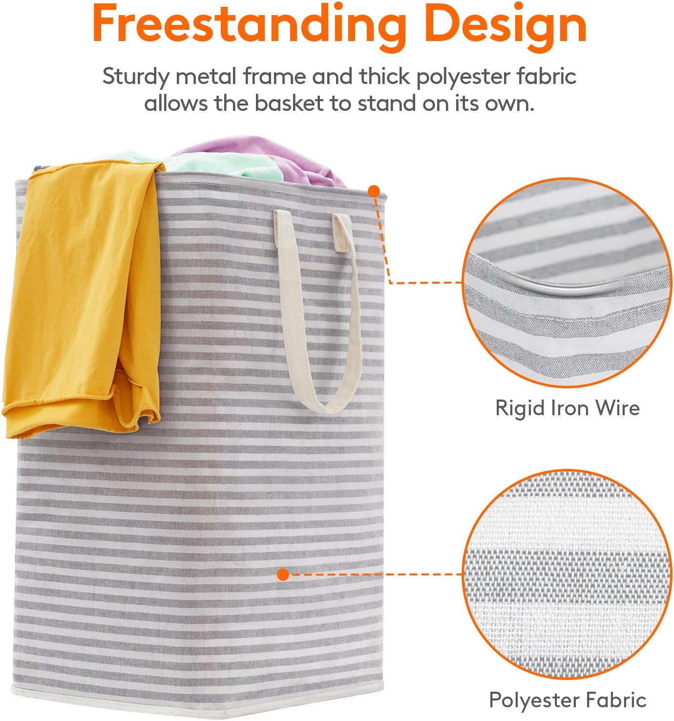 Perfect for Freestanding Laundry Hamper Grey