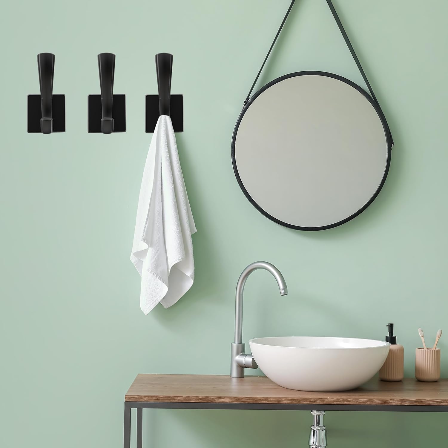 TOFIIGREM 3 PACK BLACK TOWEL HOOKS STURDYB Kind