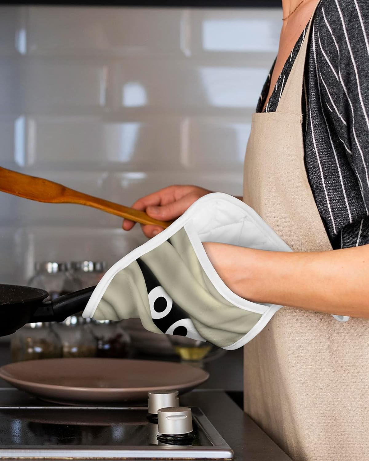 Scary Halloween Potholders Set of 5 Heat-Resistant Kitchen Mitts