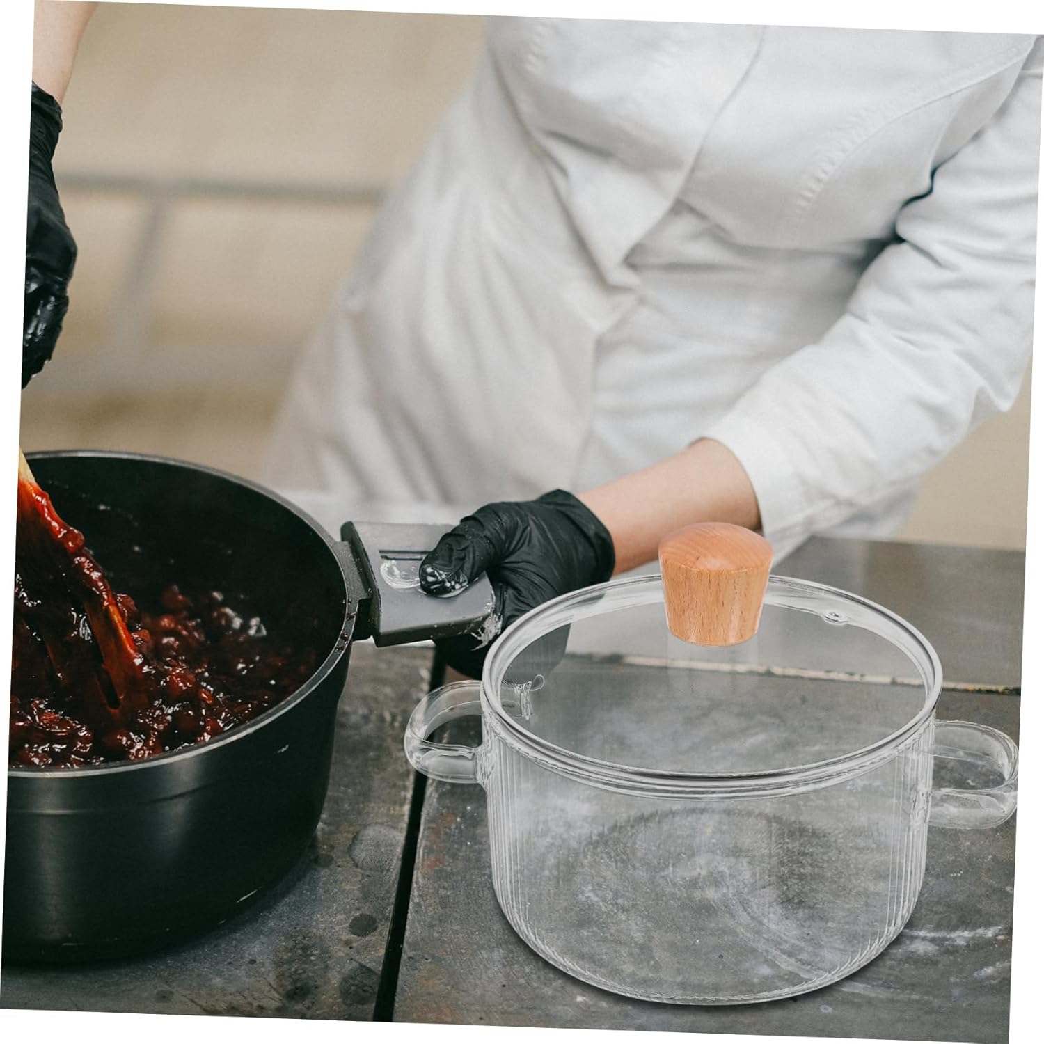Luxshiny 2-Piece Glass Cookware Set