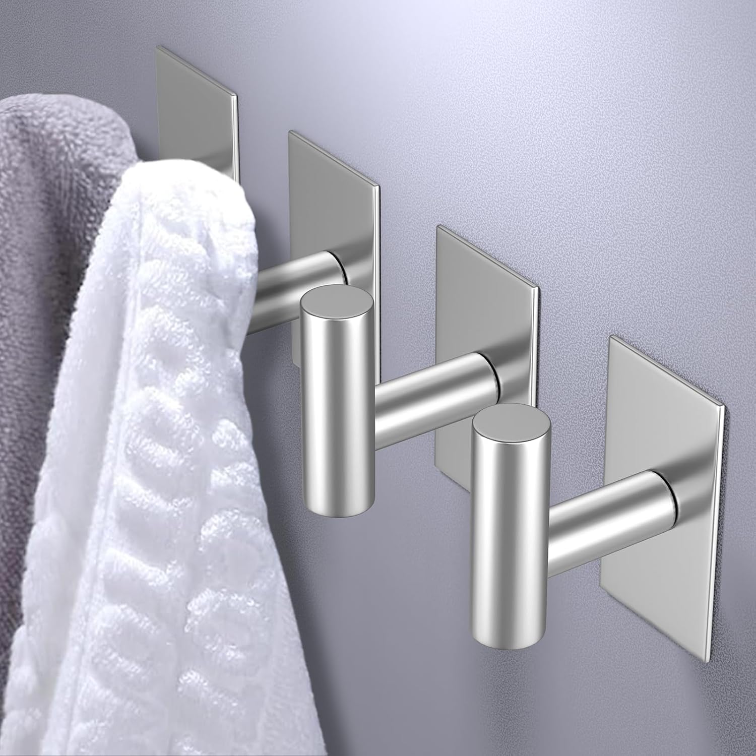 VAEHOLD Heavy-Duty Wall Towel Hook Waterproof Adhesive for Coats 2-Pack