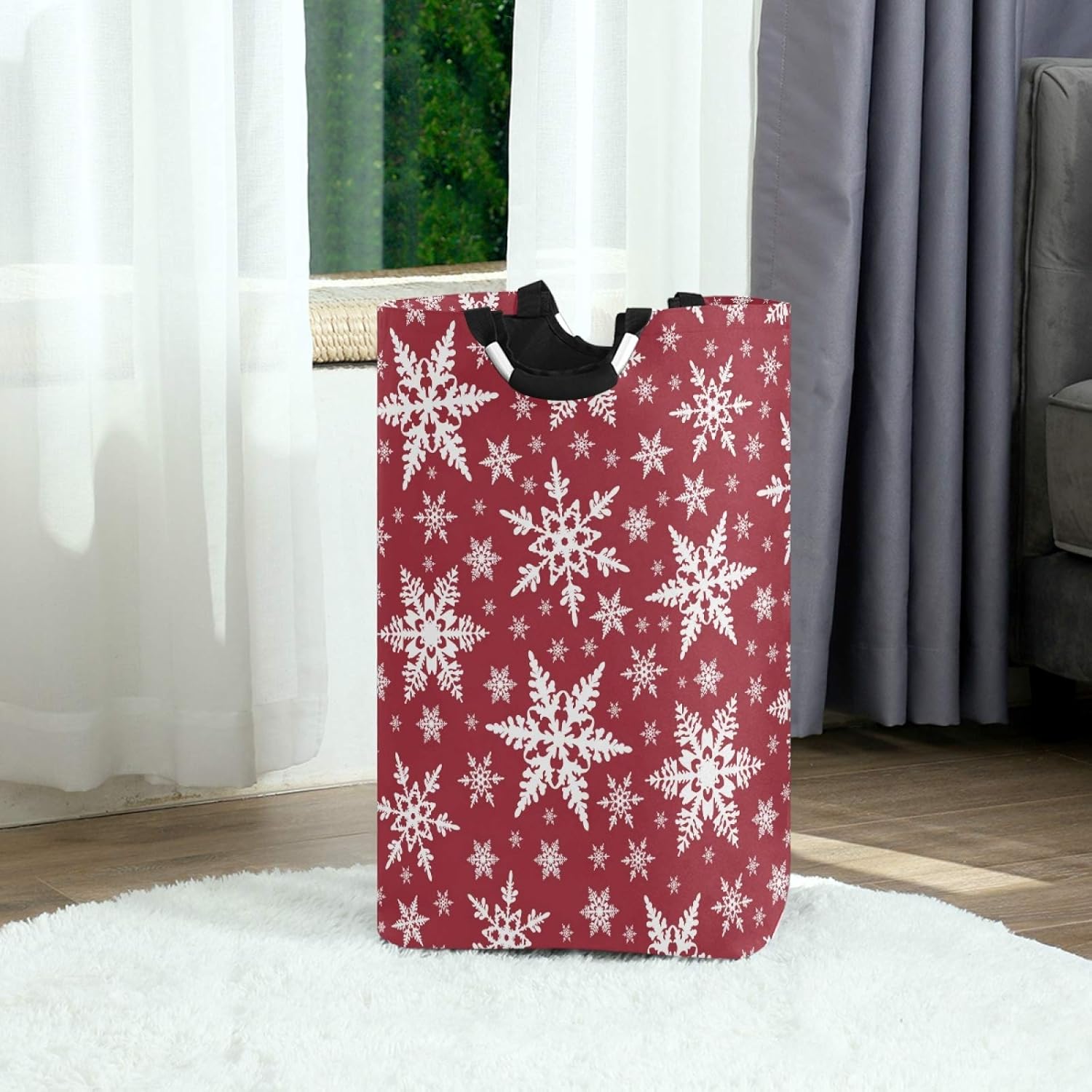 Susiyo Christmas Snowflakes Collapsible Laundry Basket