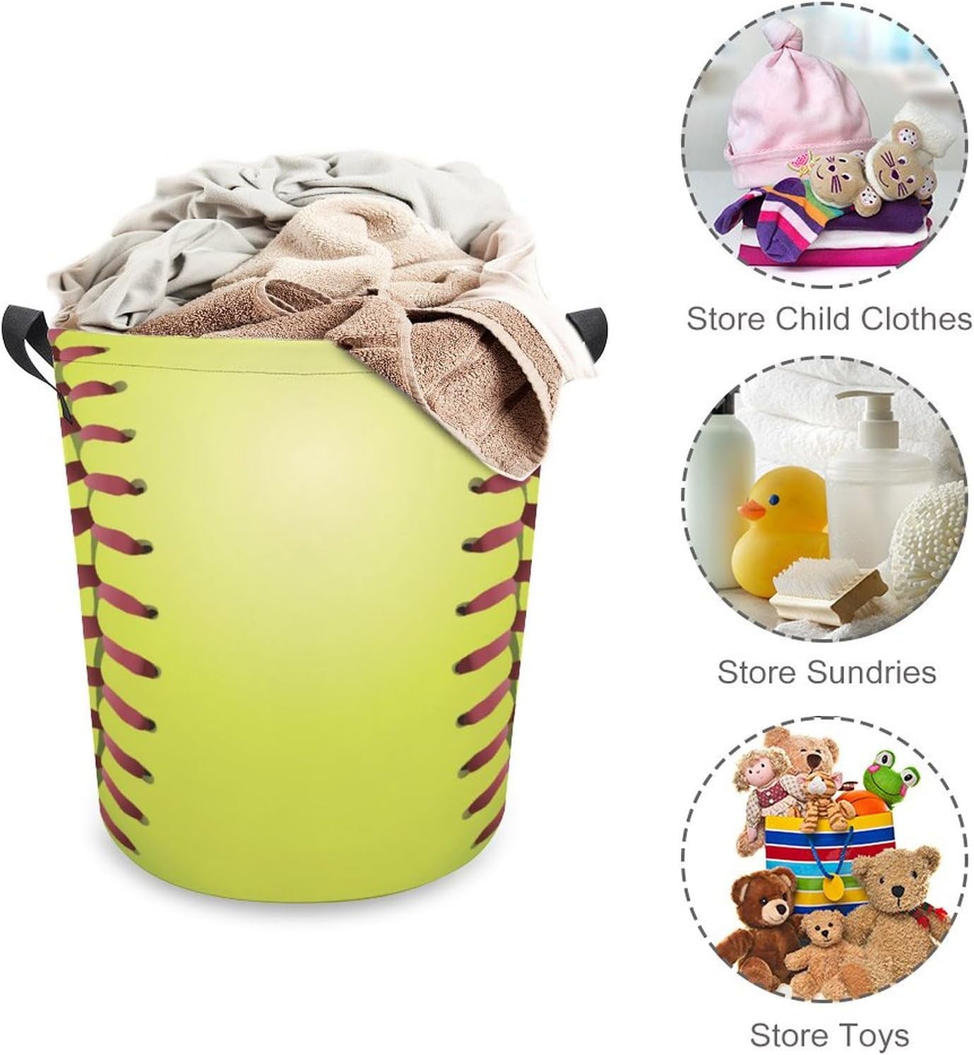 MEIKKOQuick-Access Yellow Waterproof Laundry Basket for Colleges Families