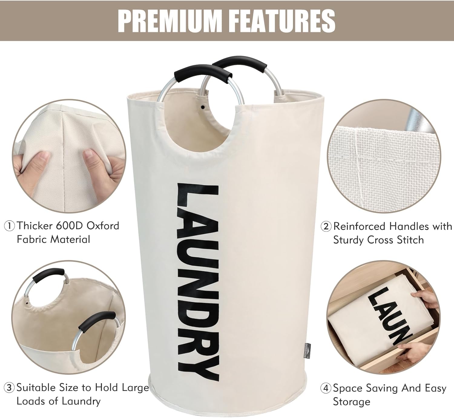 Ergonomic Folding Laundromat Collapsible Laundry Bag