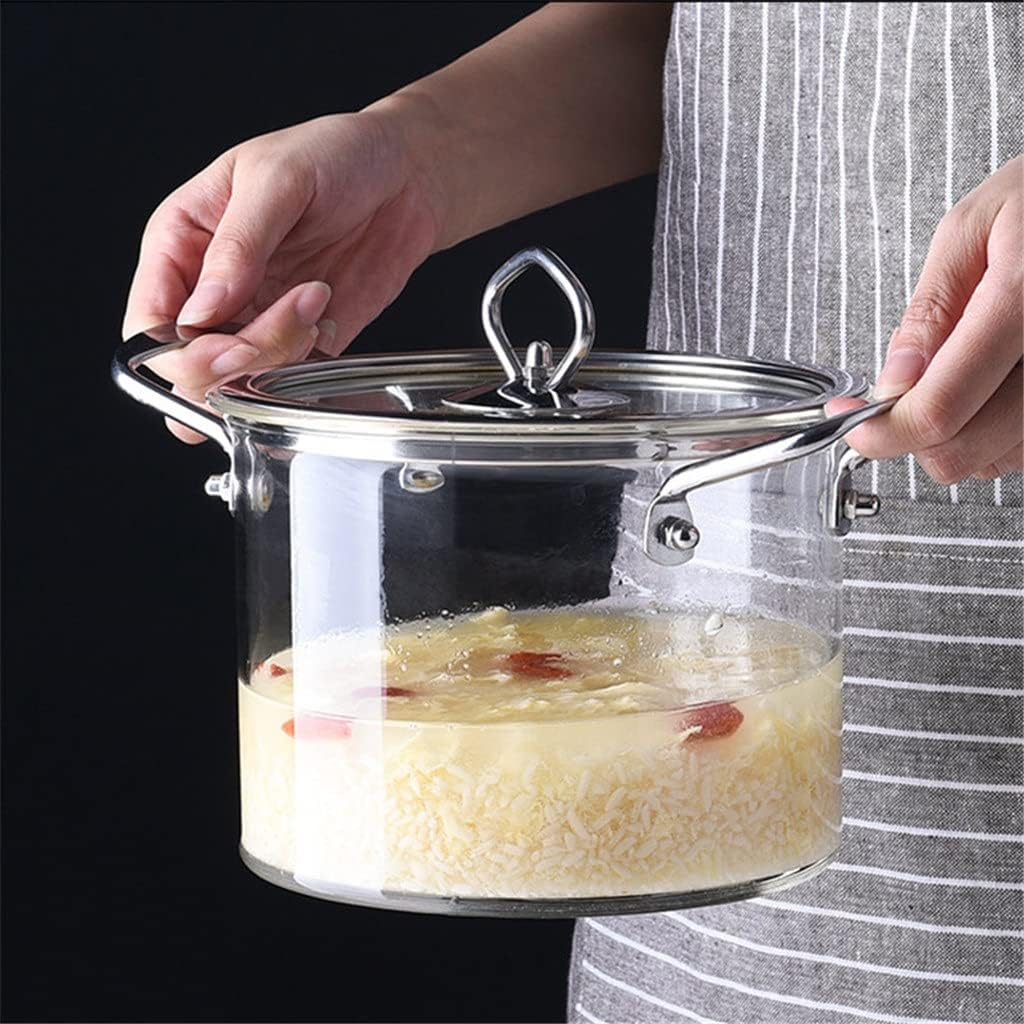 Heat-Resistant Glass Cooking Pot with Steam Hole - 35L Handle and Covered Design