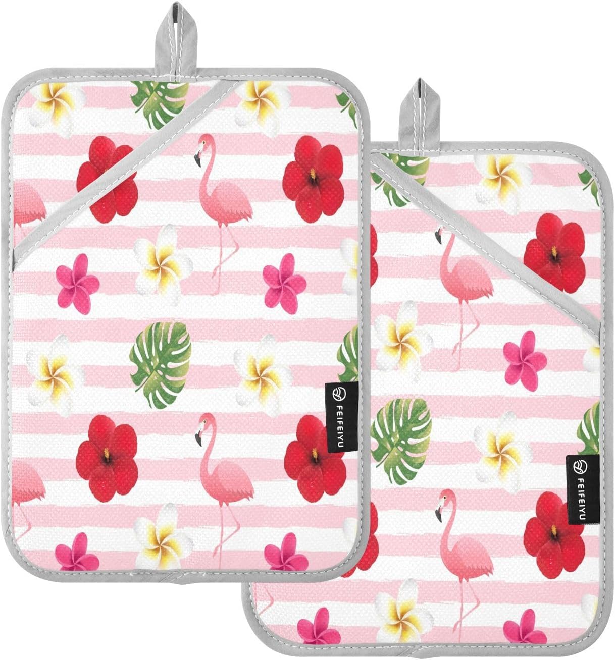 Flowers and Flamingo 2-Pack Pot Holders