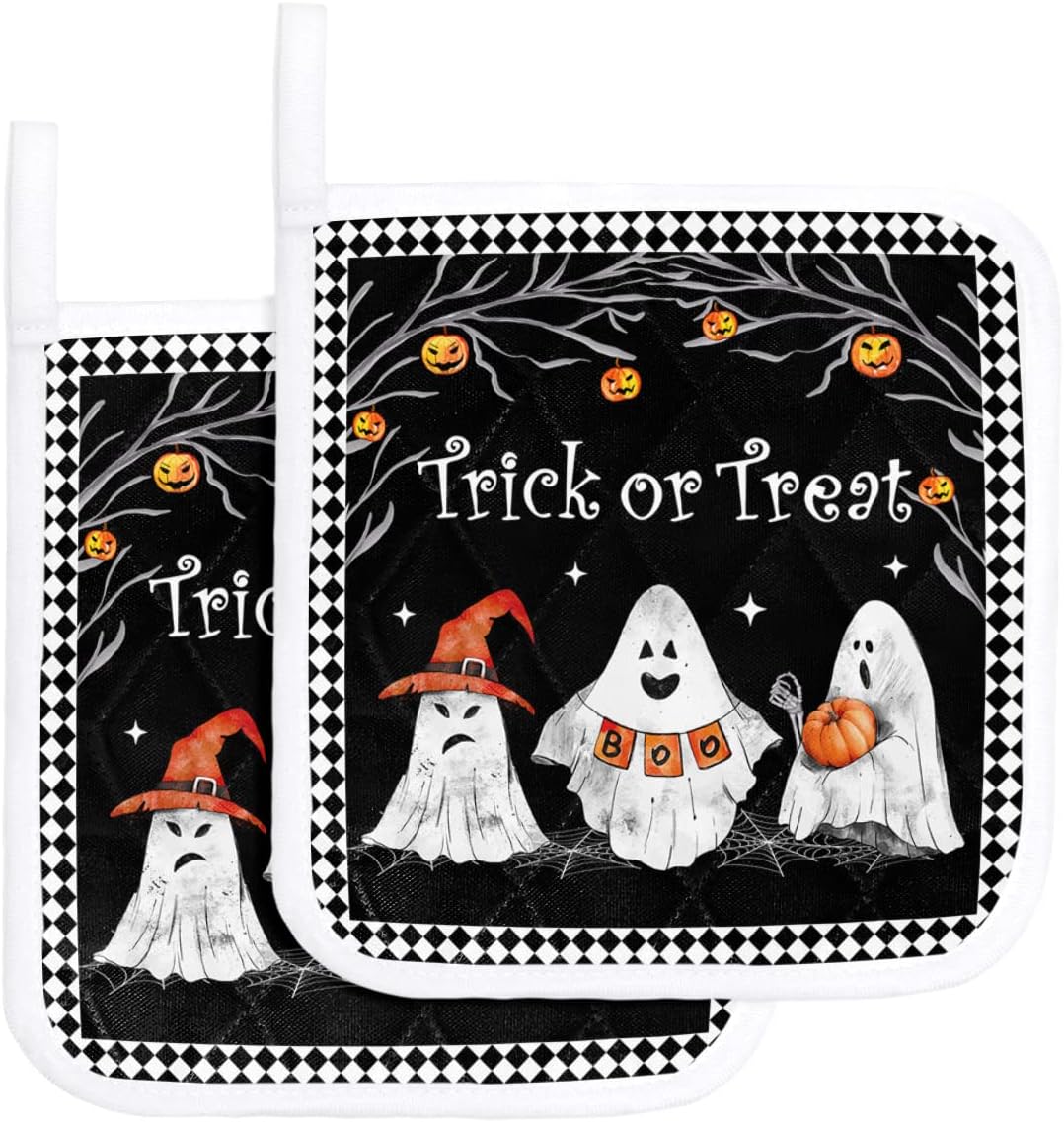 Halloween Trick or Treat Pot Holder Set
