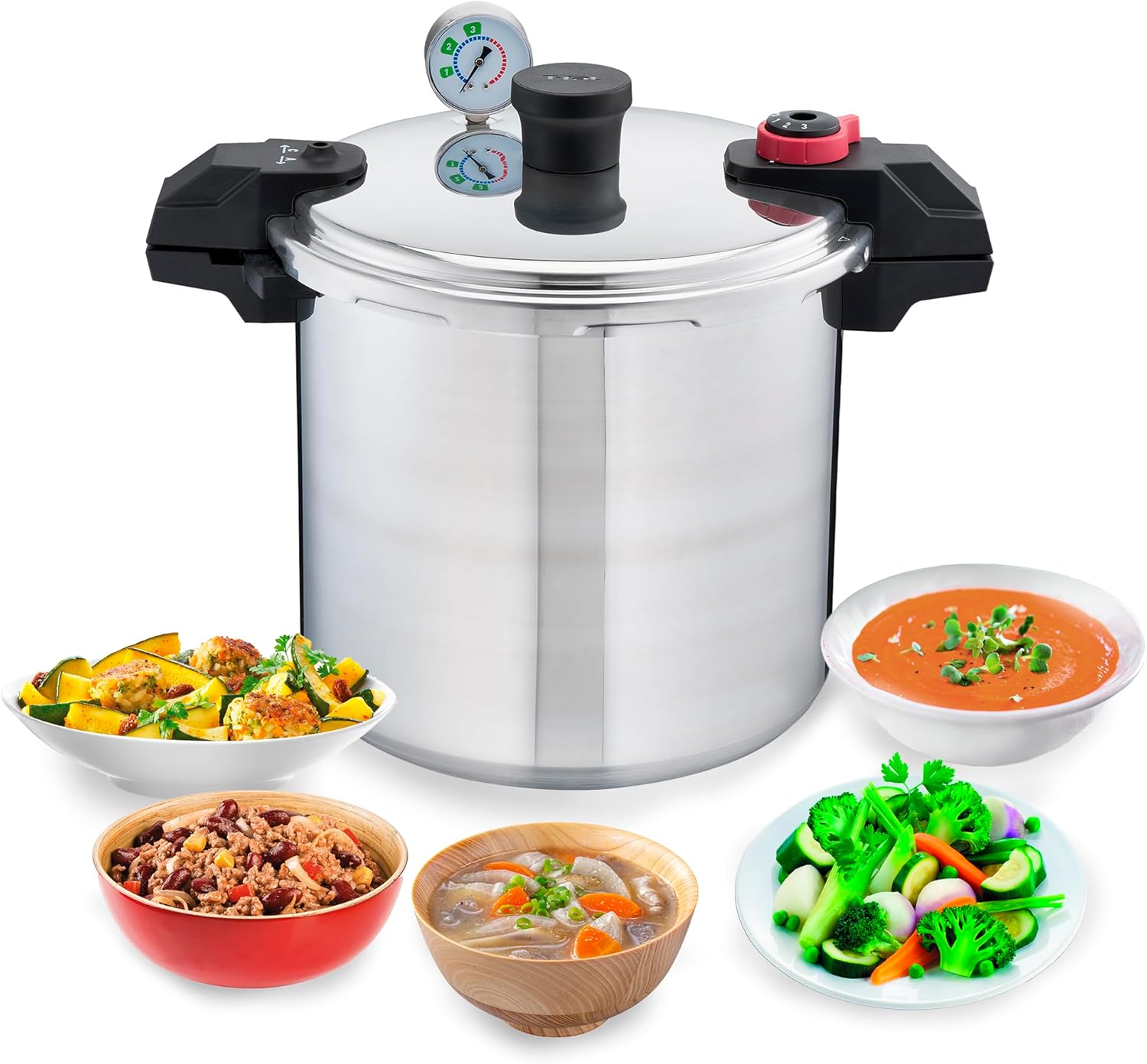 T-Fal 22 Quart Pressure Cooker Set with 3 PSI Settings