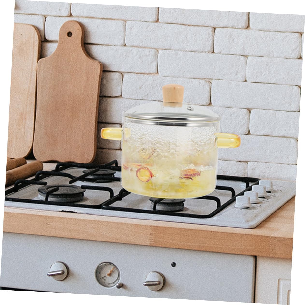 Sturdy Glass Stockpot with Lid 1600ml