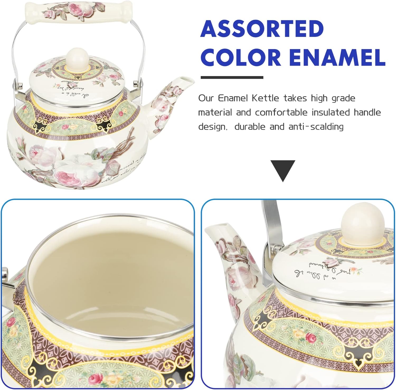 Luxshiny 25L Enamel Tea Pot for Stovetop