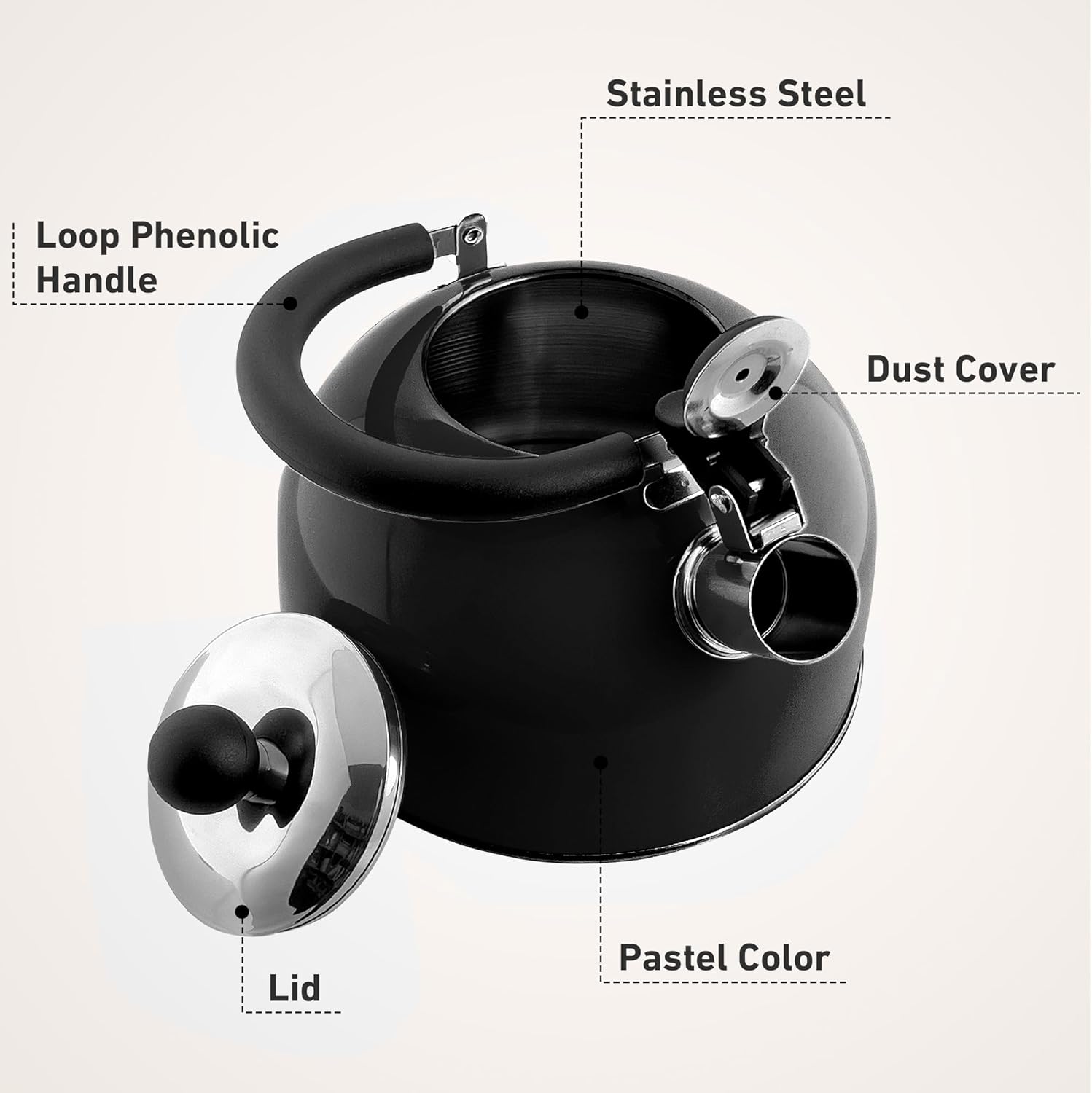 2-Quart Stainless Steel Whistling Tea Kettle