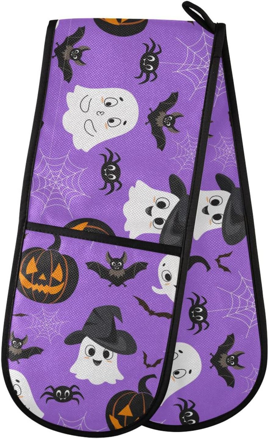 Halloween Pumpkins Bats Oven Mitts