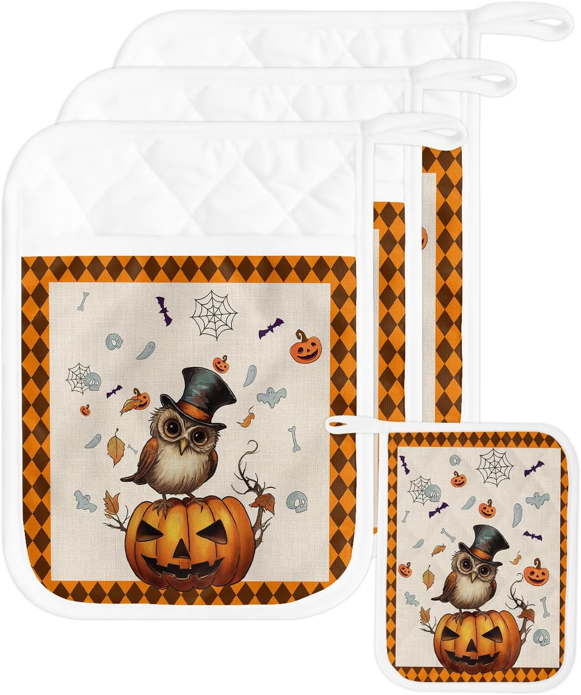 Gehucoxee Rustic Halloween Pot Holder Set 3 Pack 1
