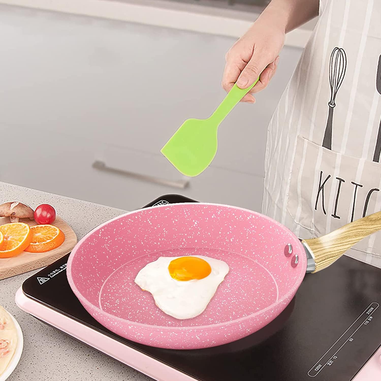 Nonstick Frying Pan 11 inch Pink Egg Pan
