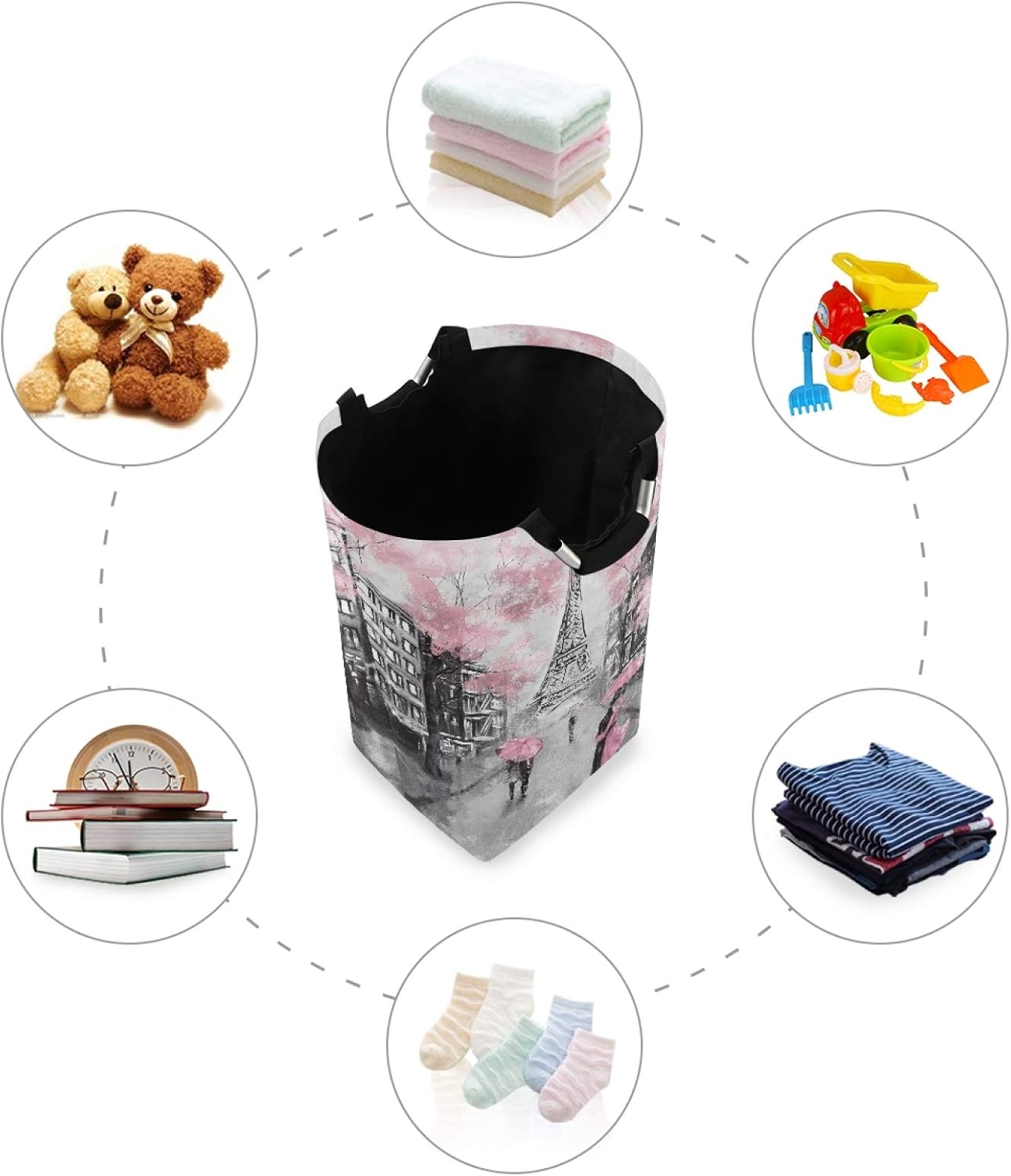 ALAZA Paris Eiffel Tower Laundry Hamper Basket