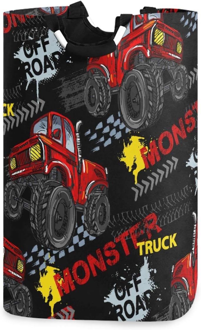 Monsters Are WelcoMe Here - Monster Truck Laundry Basket
