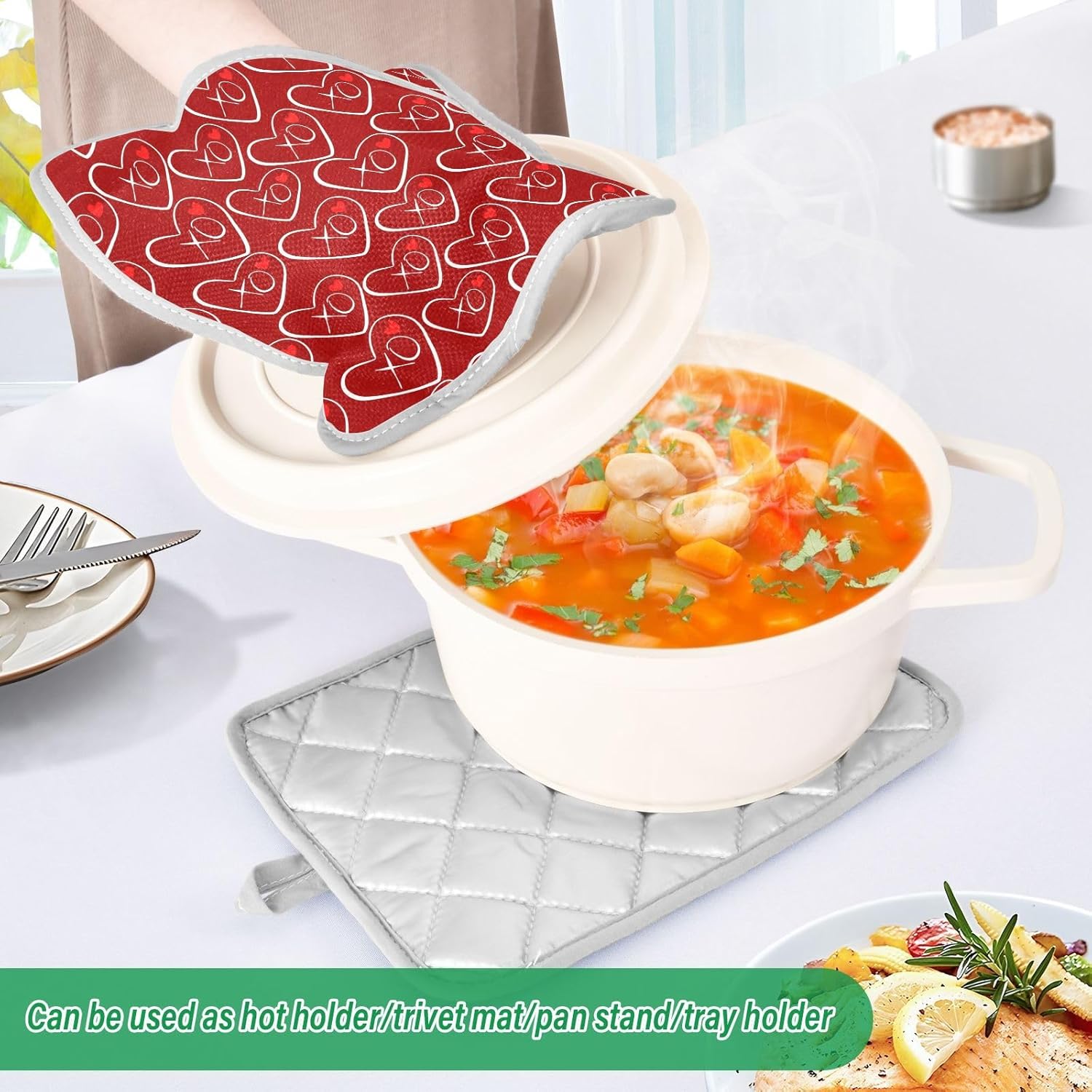 Kcldeci Hearts and XOXO Heat-Resistant 2-Pack