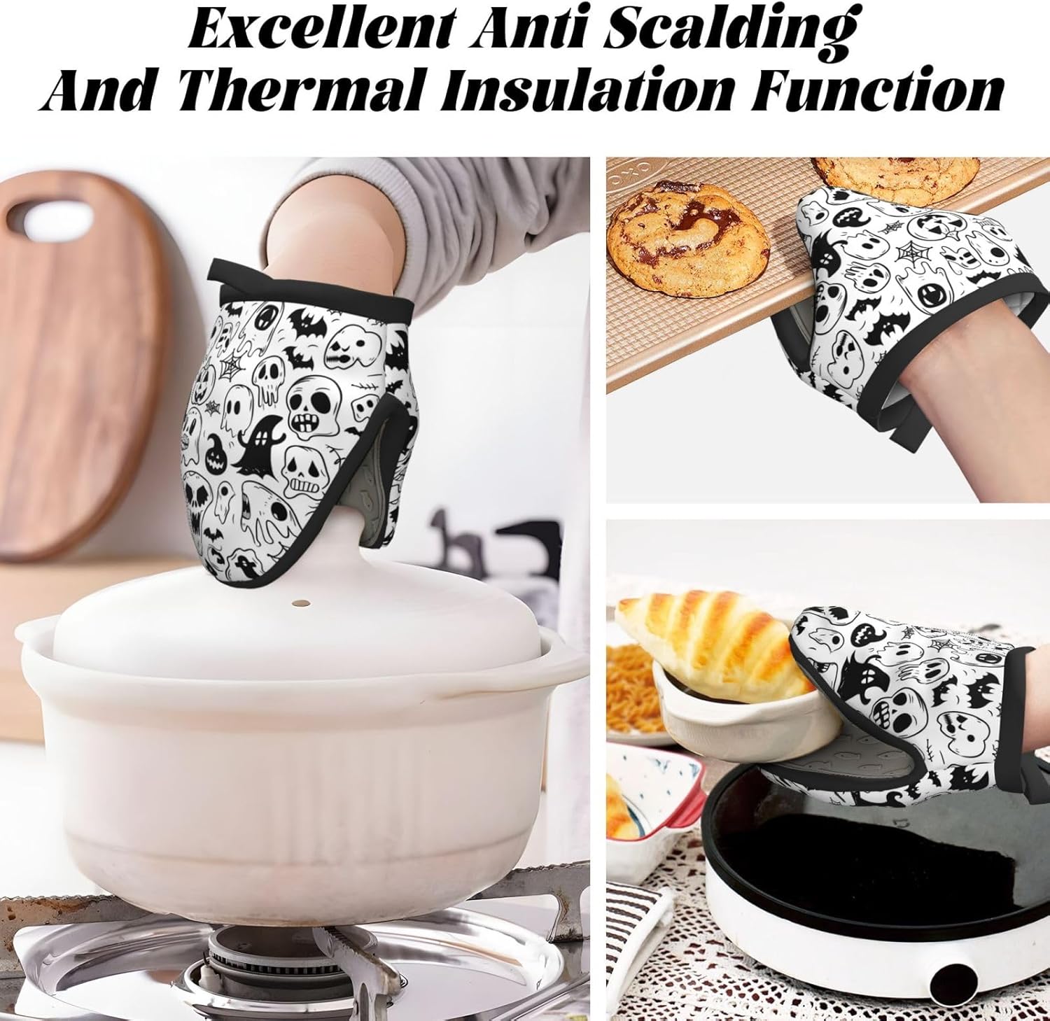 Gjieliness Halloween Mini Silicone Oven Mitts