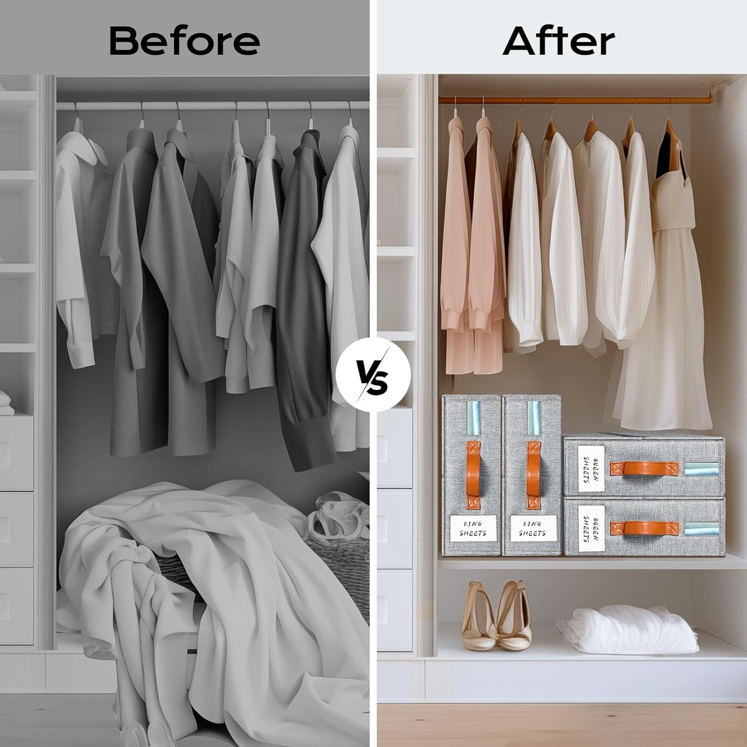 Perfect Bed Sheet Organizer with Clear Storage