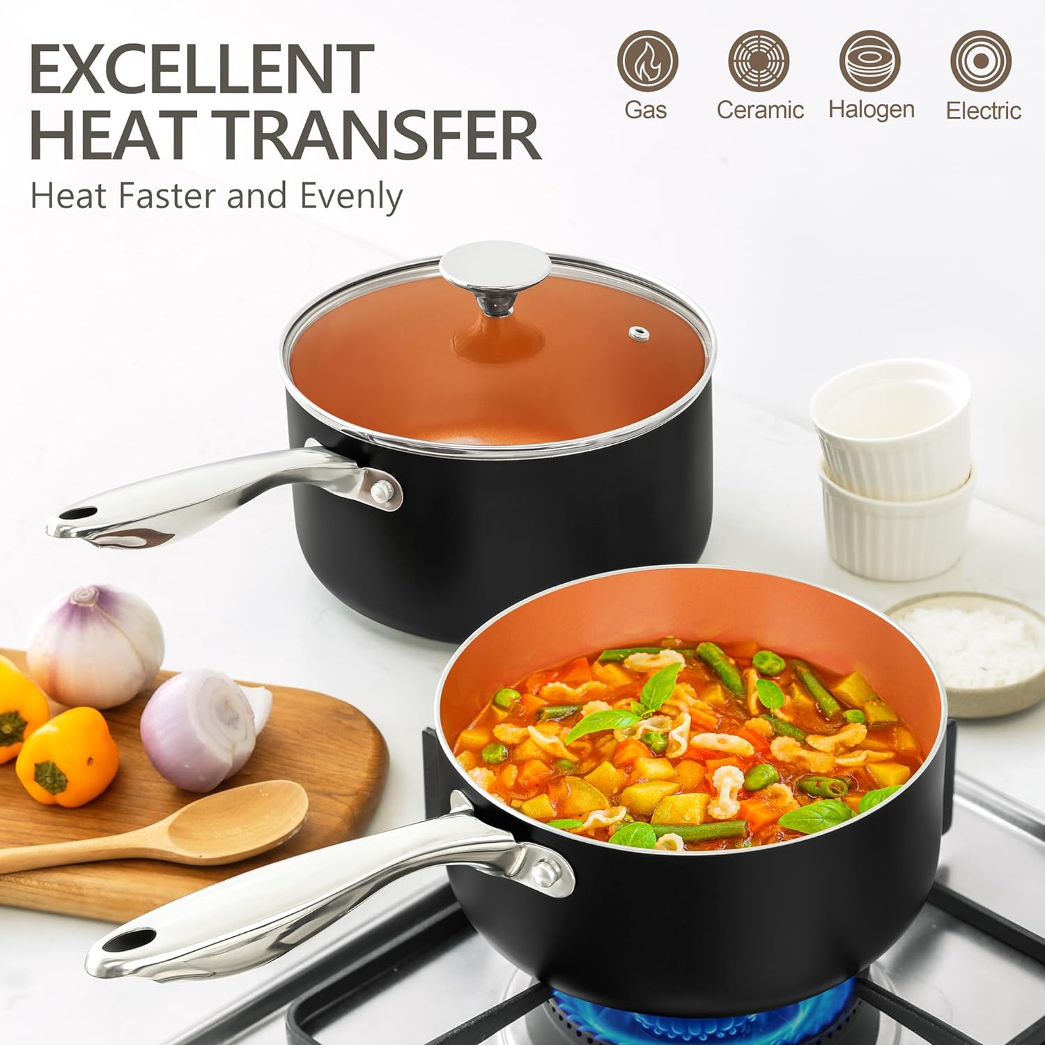 Parsec 2 3 Quart Non-Stick Saucepan Set With Lid