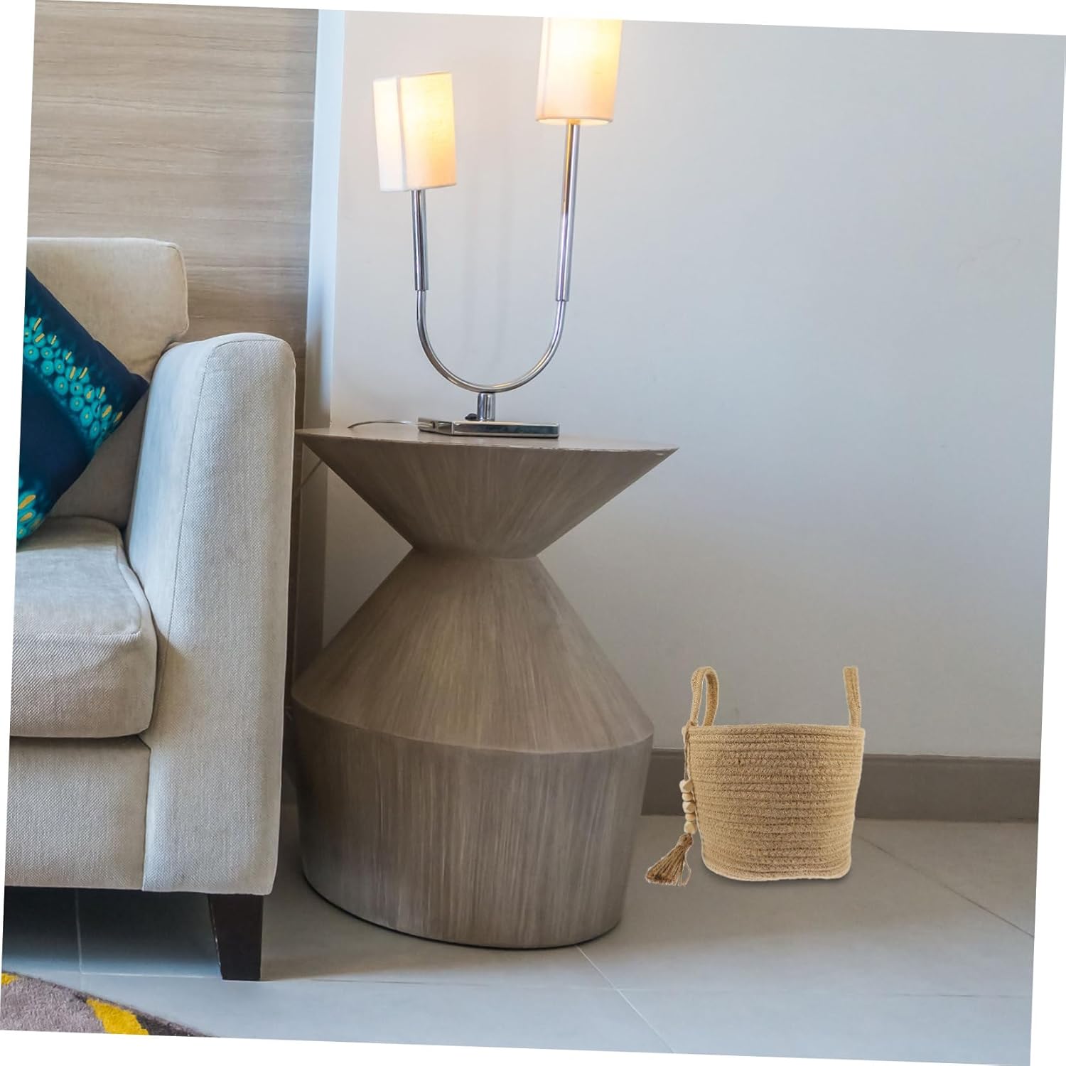 Elegant Aluminum Rope Laundry Basket