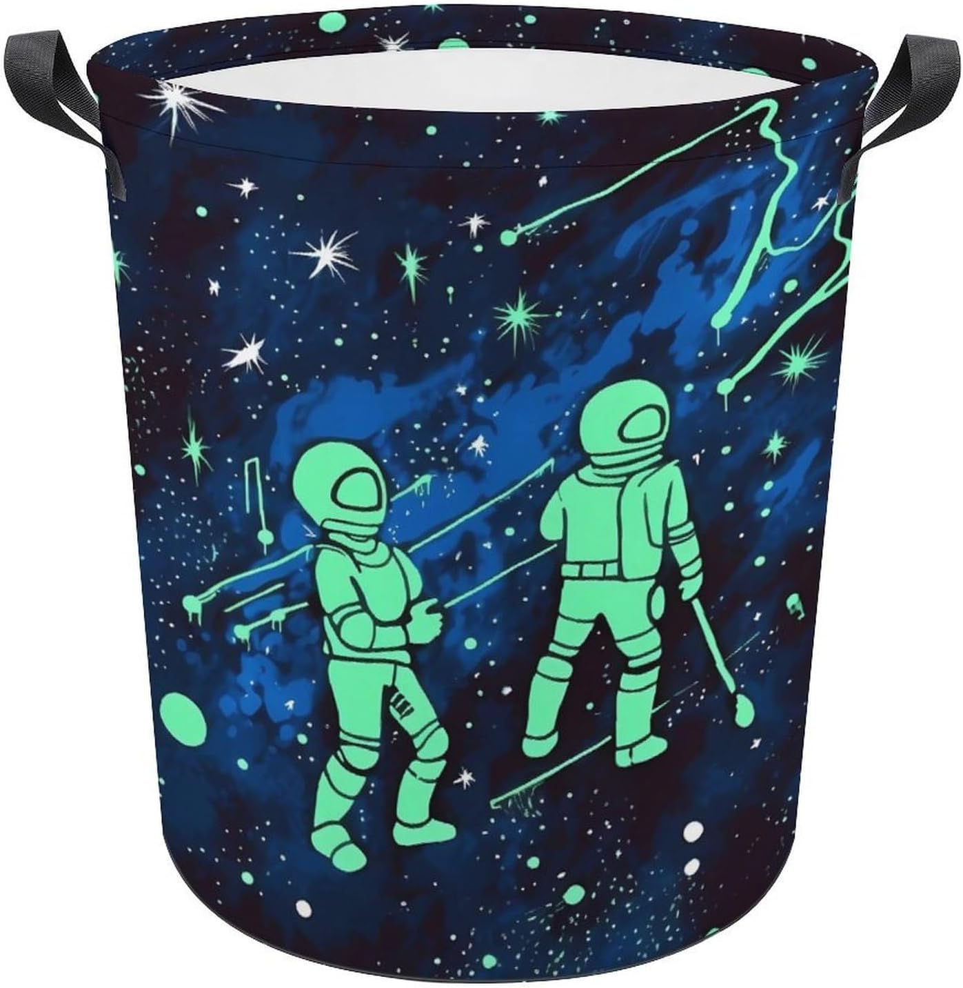Glow-in-the-Dark Durable Collapsible laundry basket for homes and travel