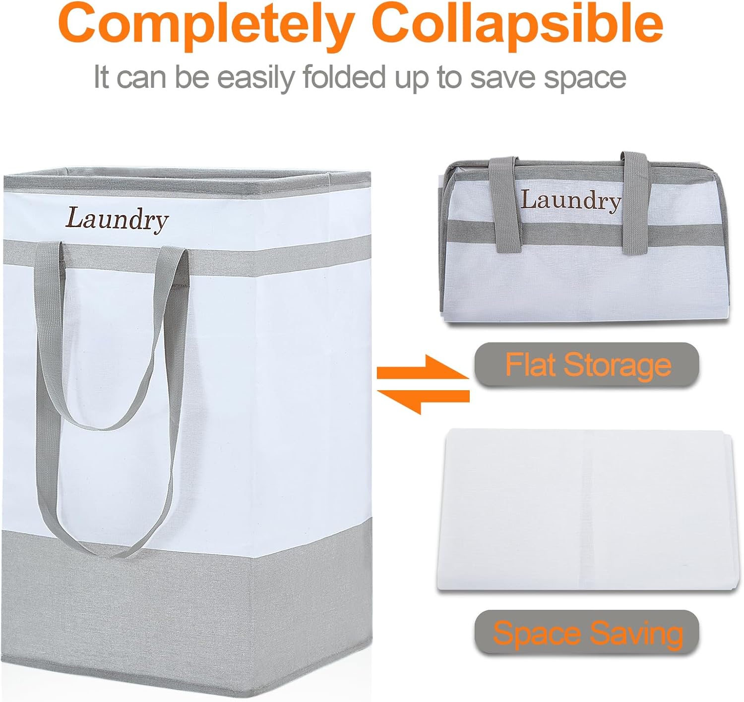 FairyHaus Laundry Baskets 2Pack 78L Grey