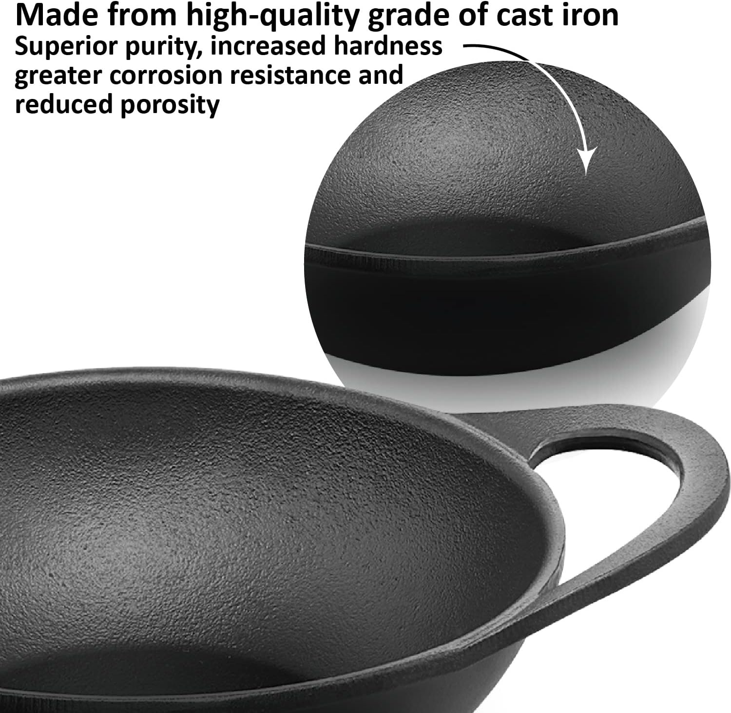 HAWKINS Futura 2L Cast Iron Kadhi Nonstick for Perfect Cooks