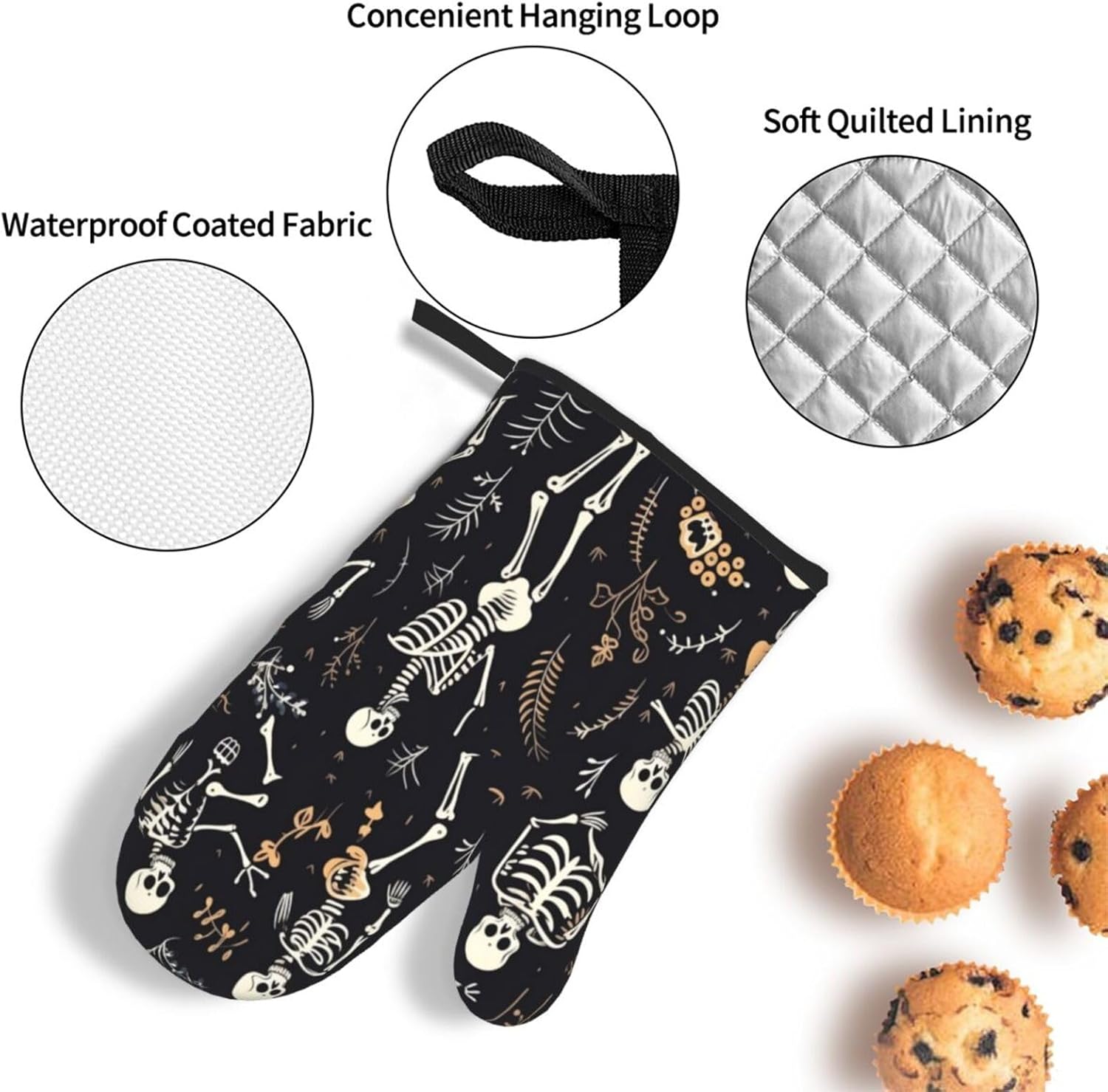 Halloween Trick or Treat Set 3 Pieces Oven Mitts Pot Holders