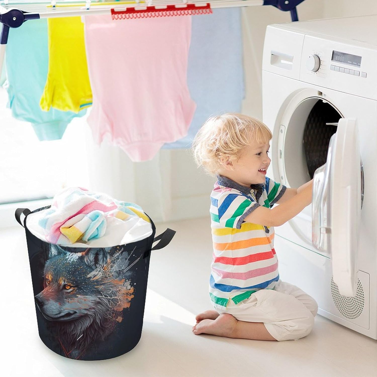 Durable Animal Collapsible Laundry Basket