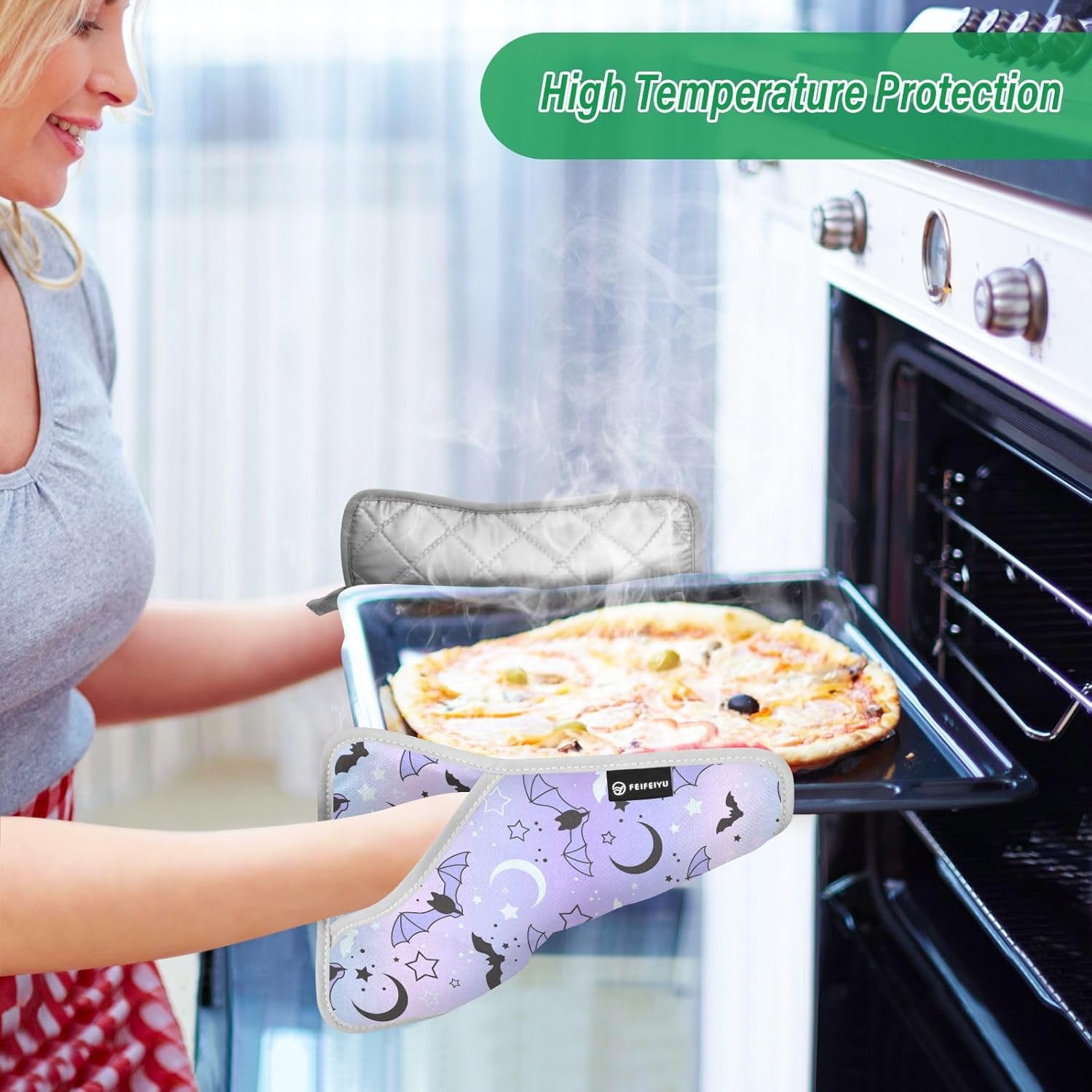 OurVii Magic Bat Flying Kitchen Potholders Set