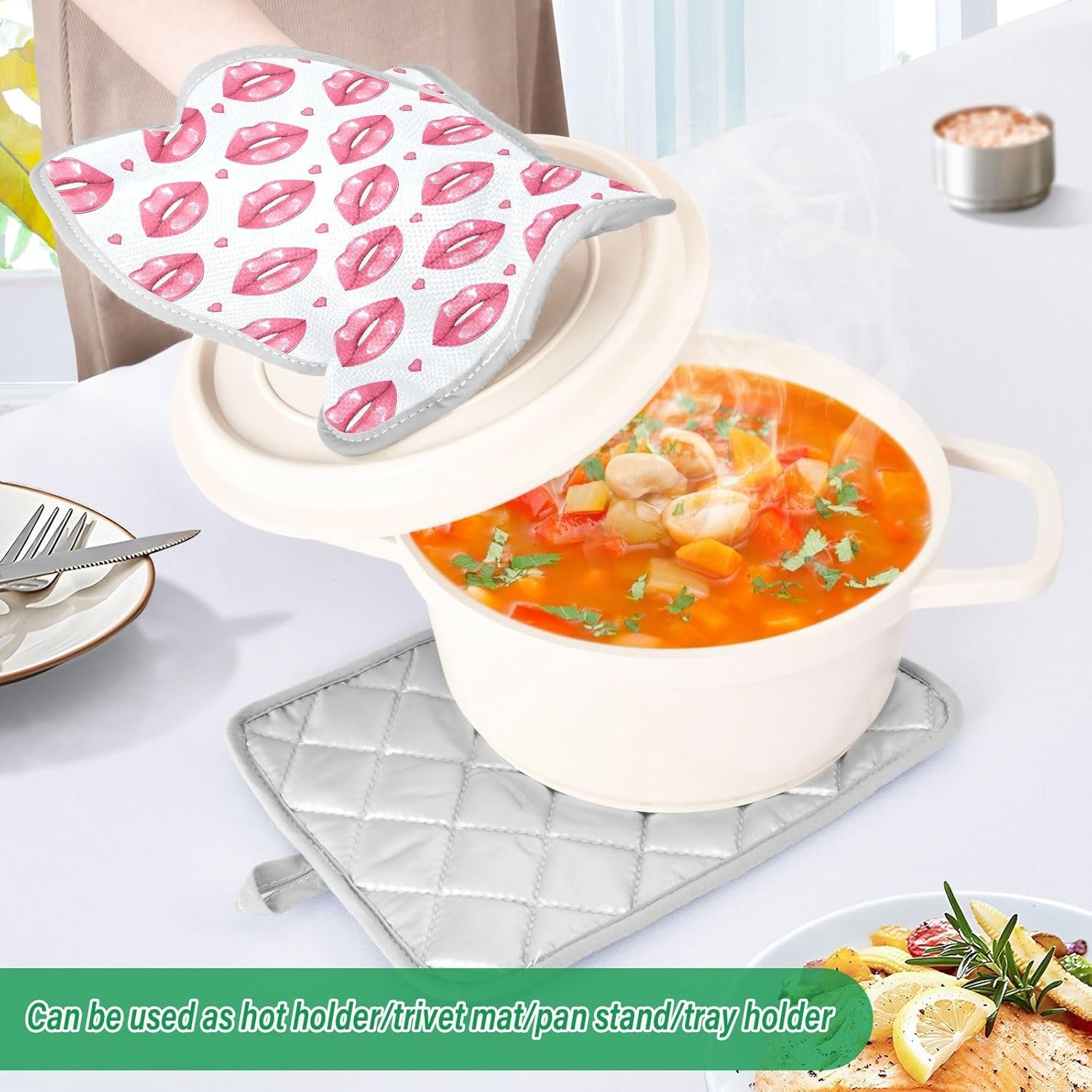 KCLDECI Heat Resistant Potholders Set of 2