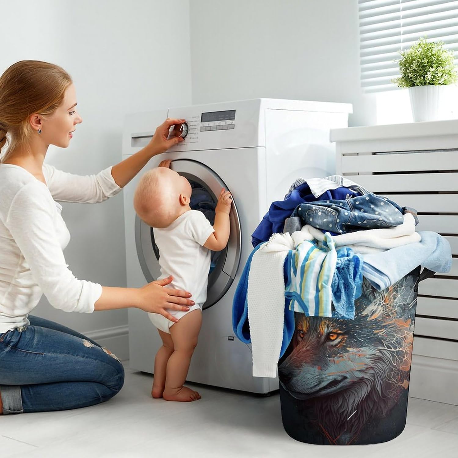 Durable Animal Collapsible Laundry Basket