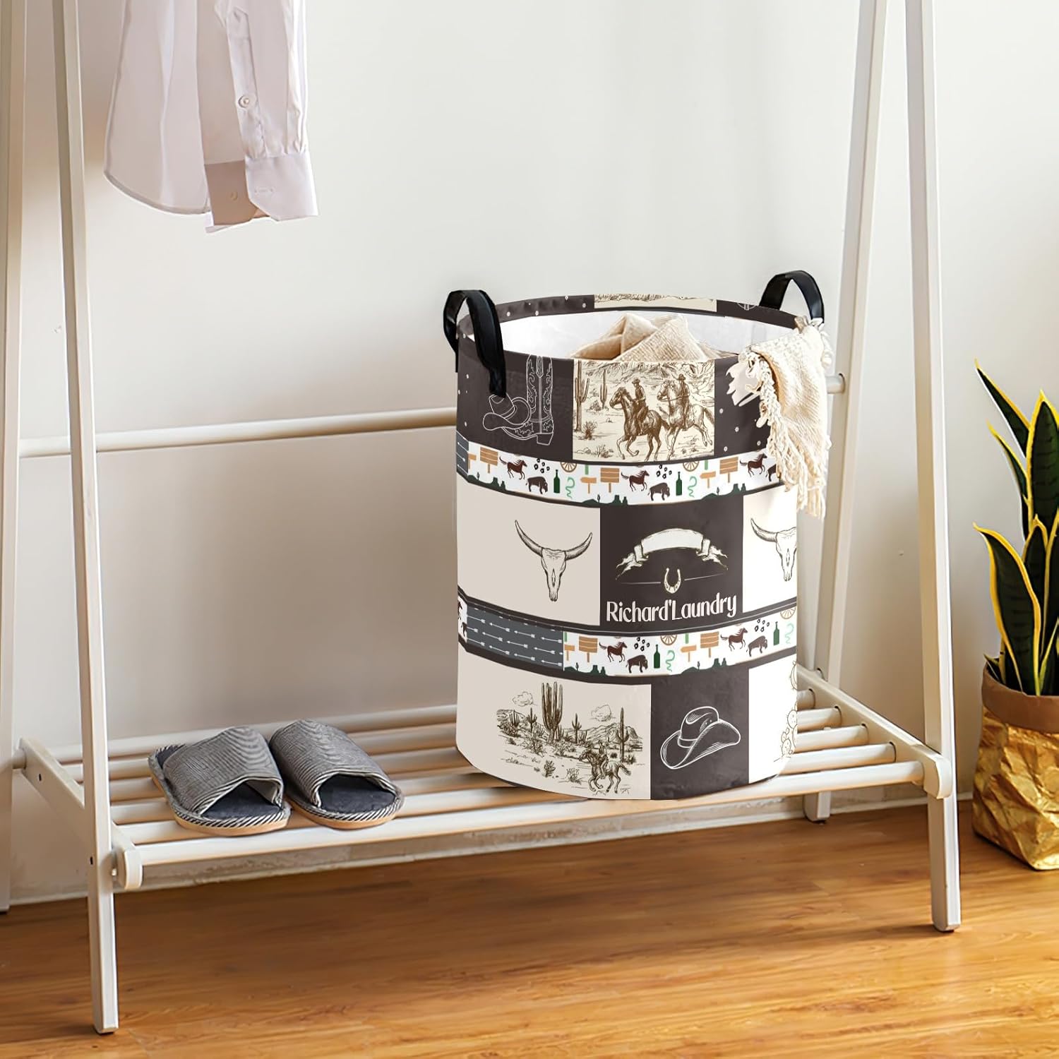 Personalized Cowboy Storage Basket for Home Kitchen
