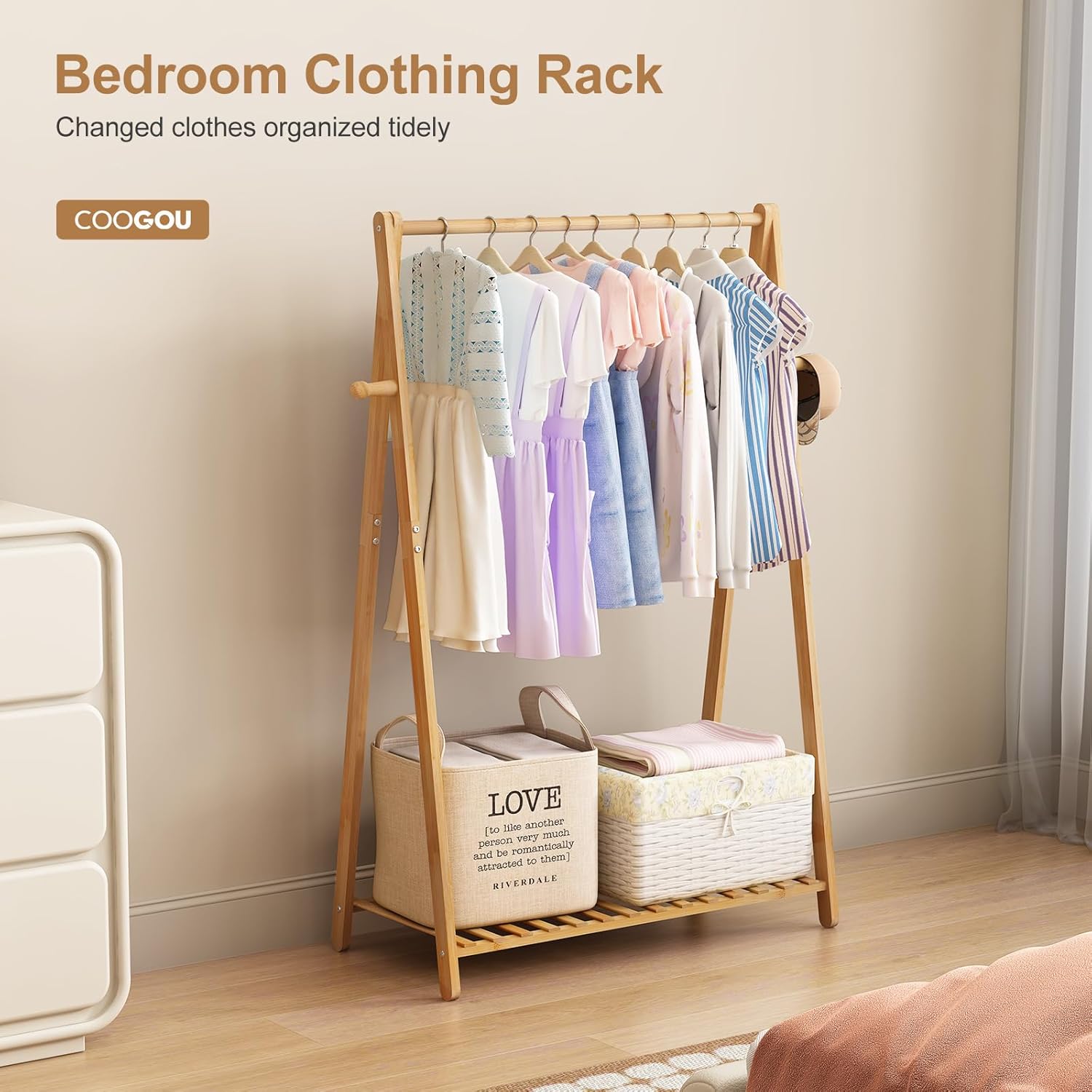Space-Saving Small Clothes Hanging Rack for Kids and adults