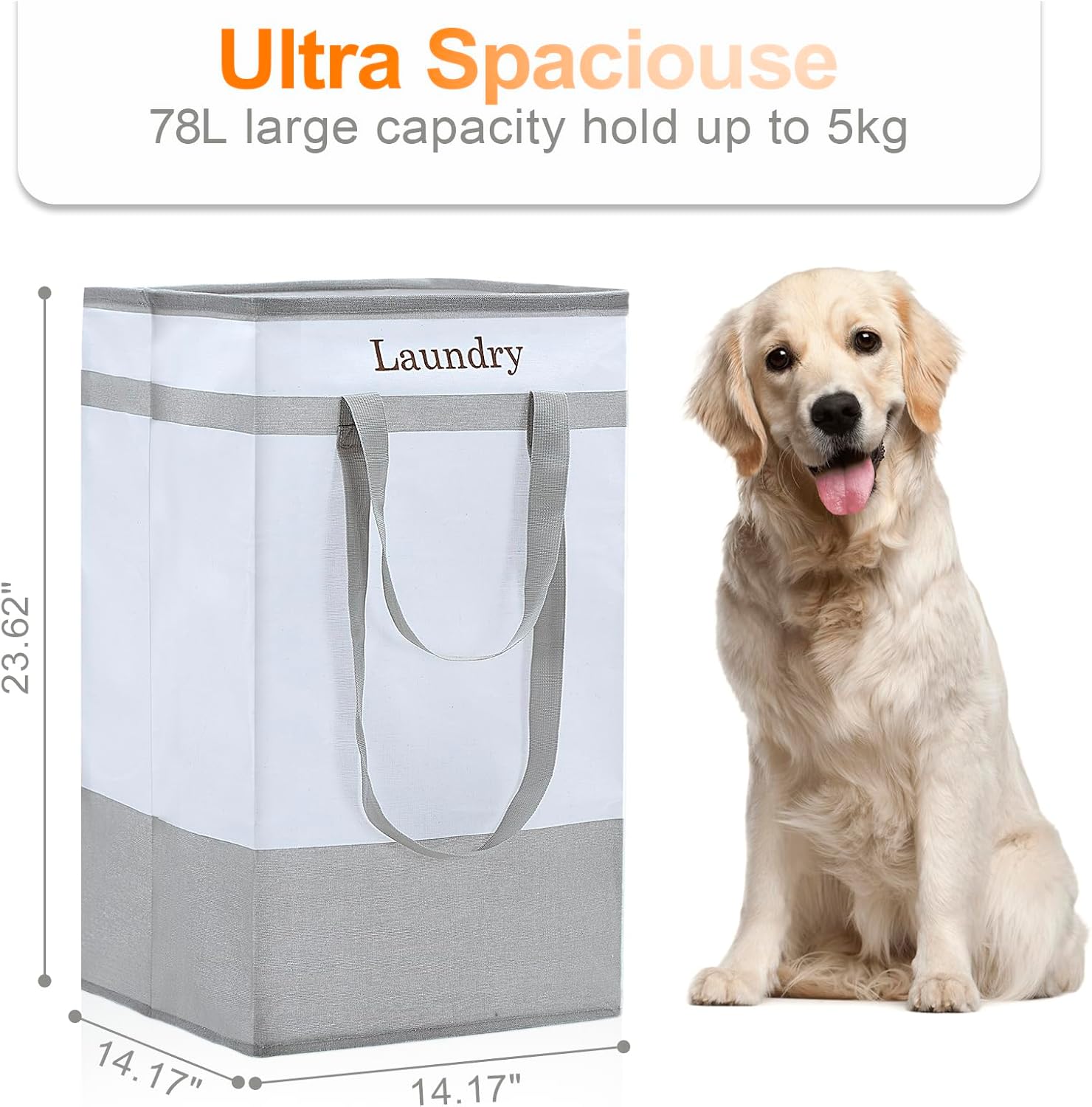 FairyHaus Laundry Baskets 2Pack 78L Grey