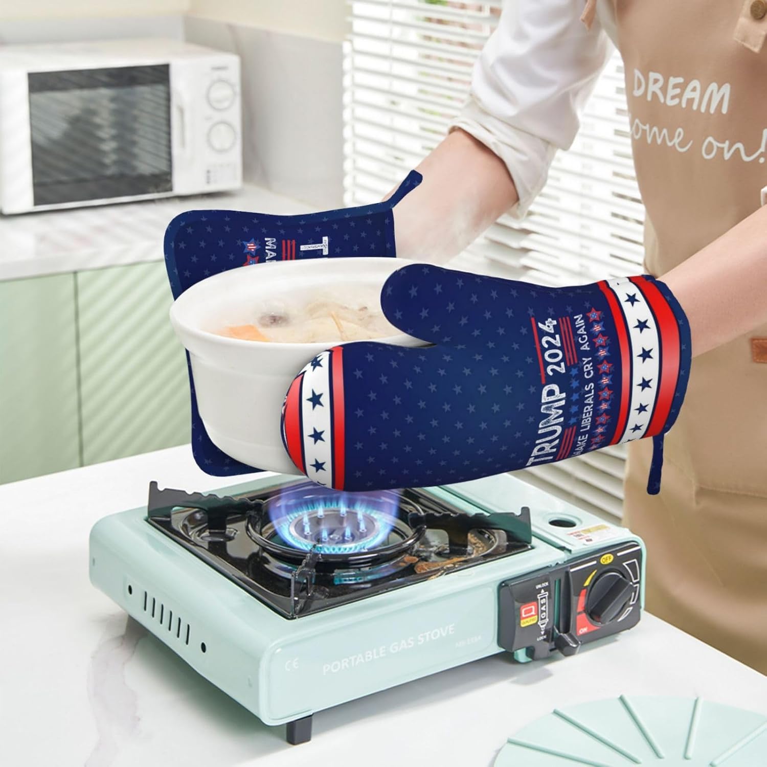 HILLBACK Oven Mitts and Pot Holders Set - Heat Resistant Kitchen Essentials