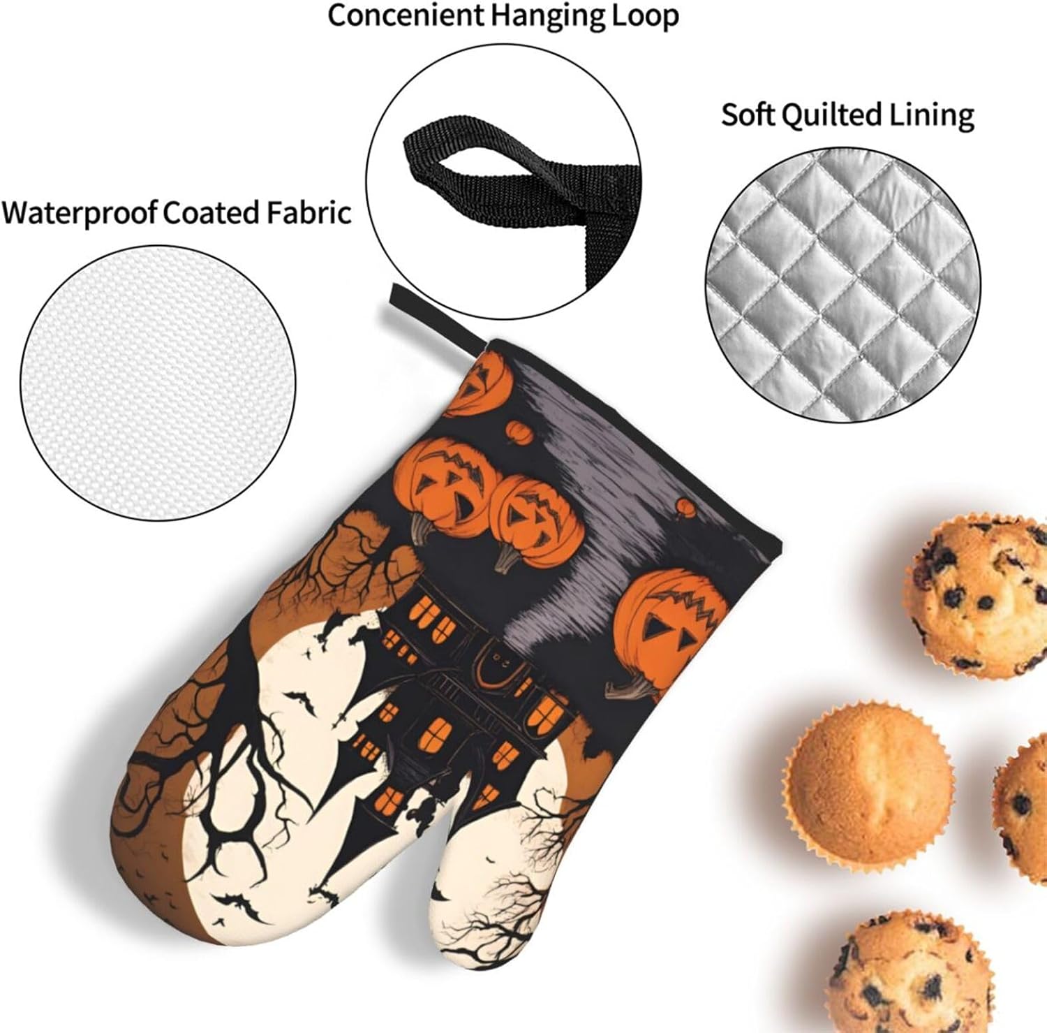 YYHHAOFA Oven Mitts Pot Holder Set Durable Heat-Insulating for Baking Cooking