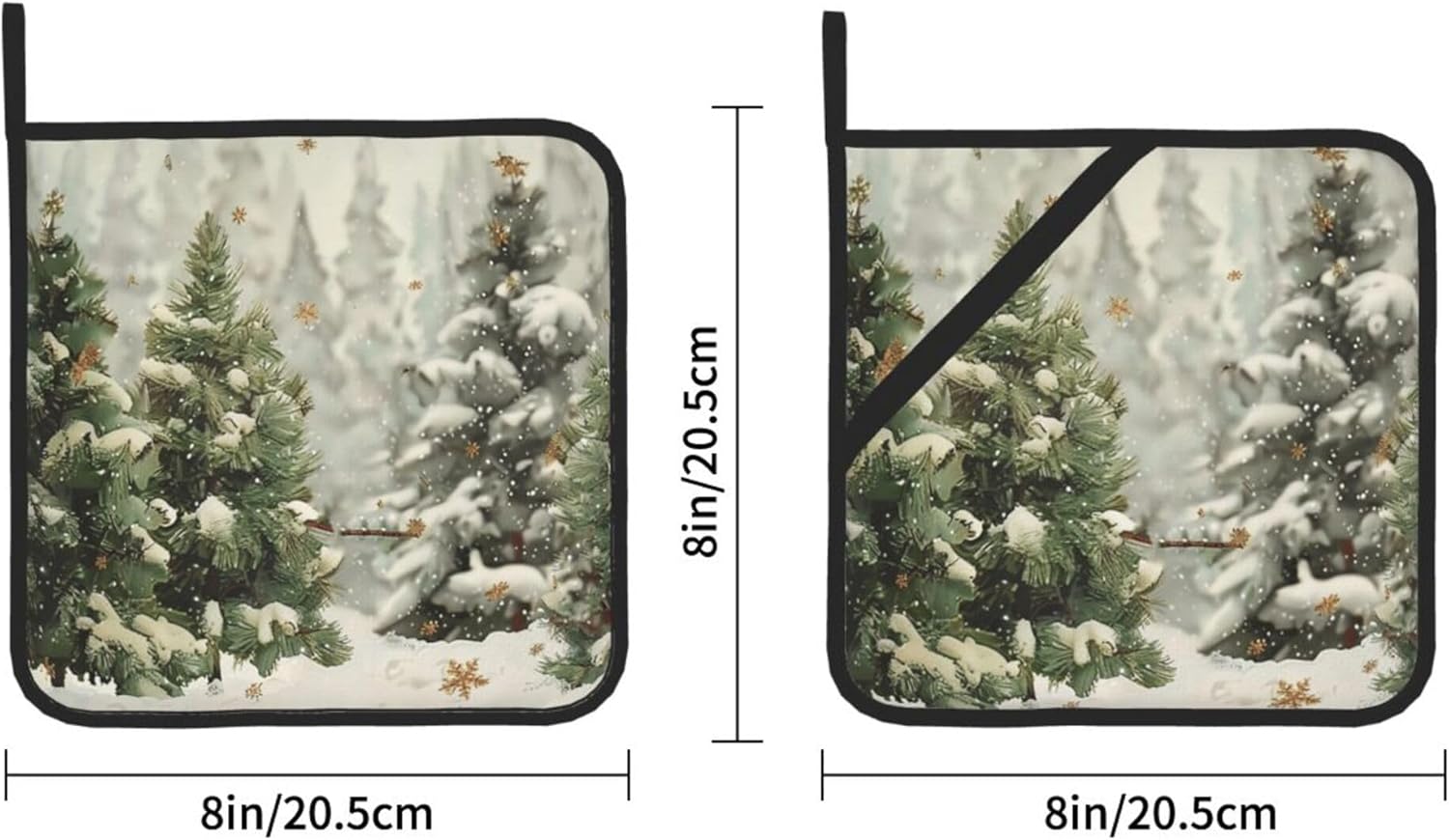 HOYYU Winter Snowflake Potholder Set of 2 Heat Resistant