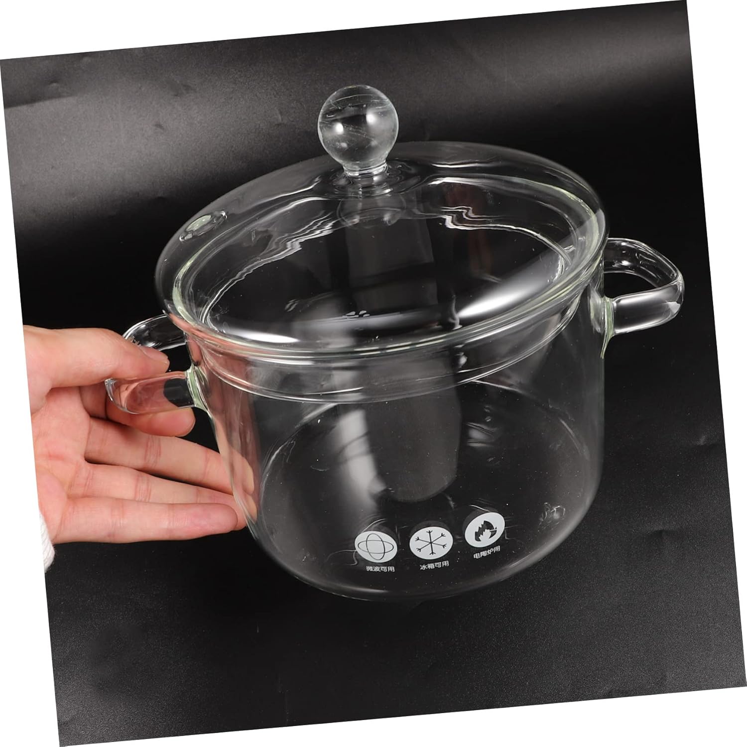 HOLIDYOYO High Borosilicate Glass Stockpot with Lid
