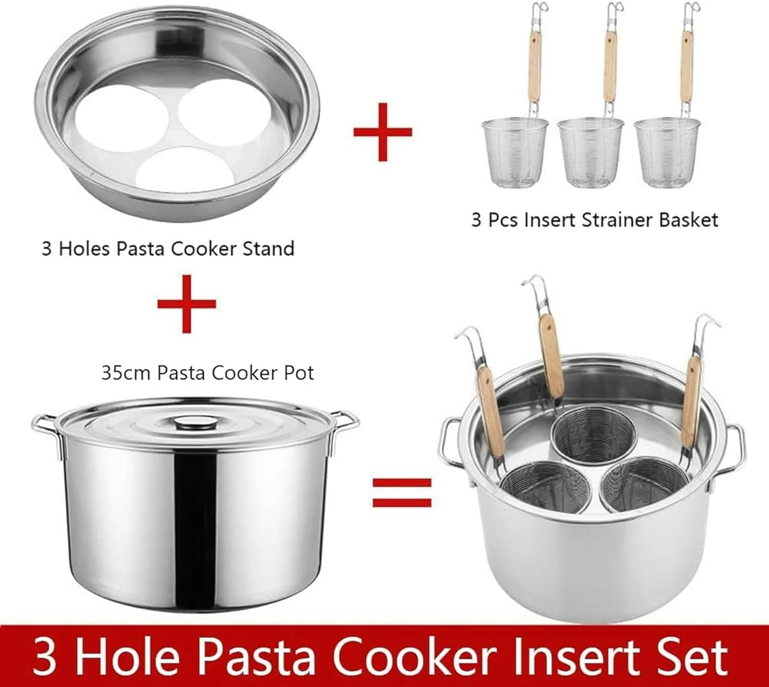 AtreX Stainless Steel Pasta Cooker Set - Perfect for Home Kitchen