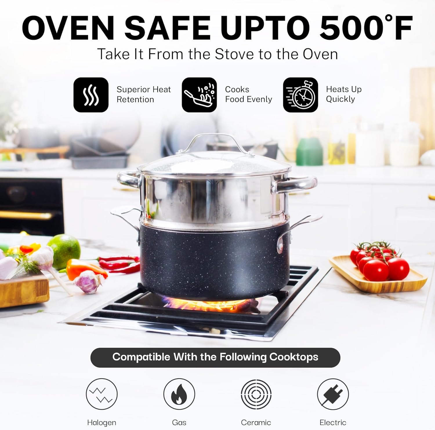 GranitestoneClean Safe 20-Pc Cookware Set Non-Stick Durable for Kitchen Use