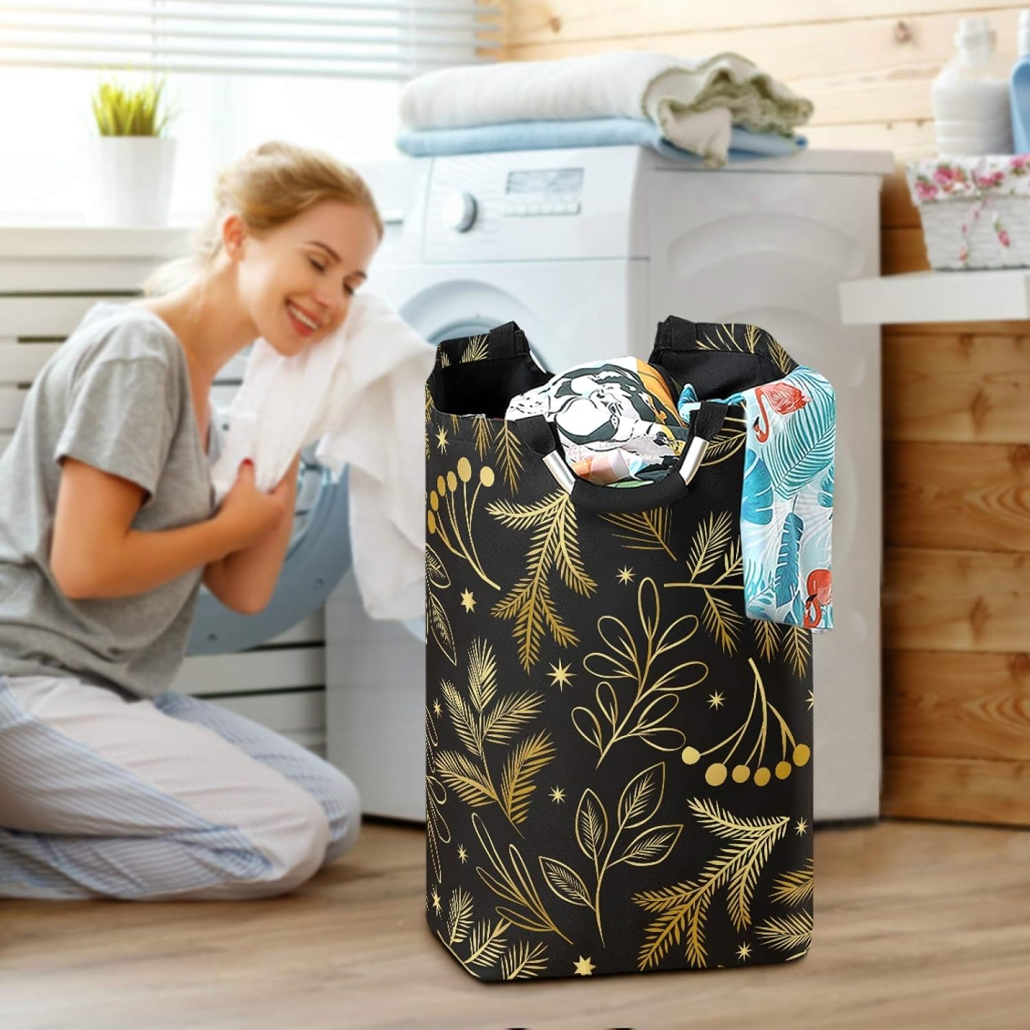 Susiyo Foldable Laundry Basket with Handles 1