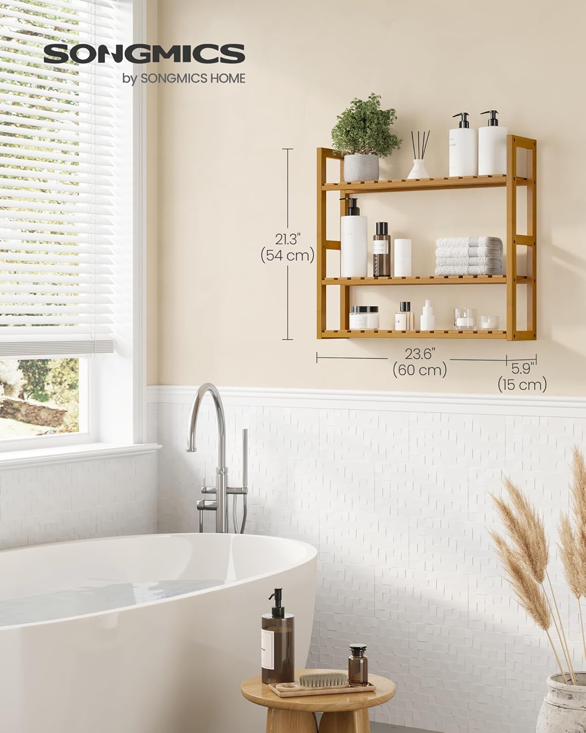 Bamboo Standing Shelf for Bathroom More