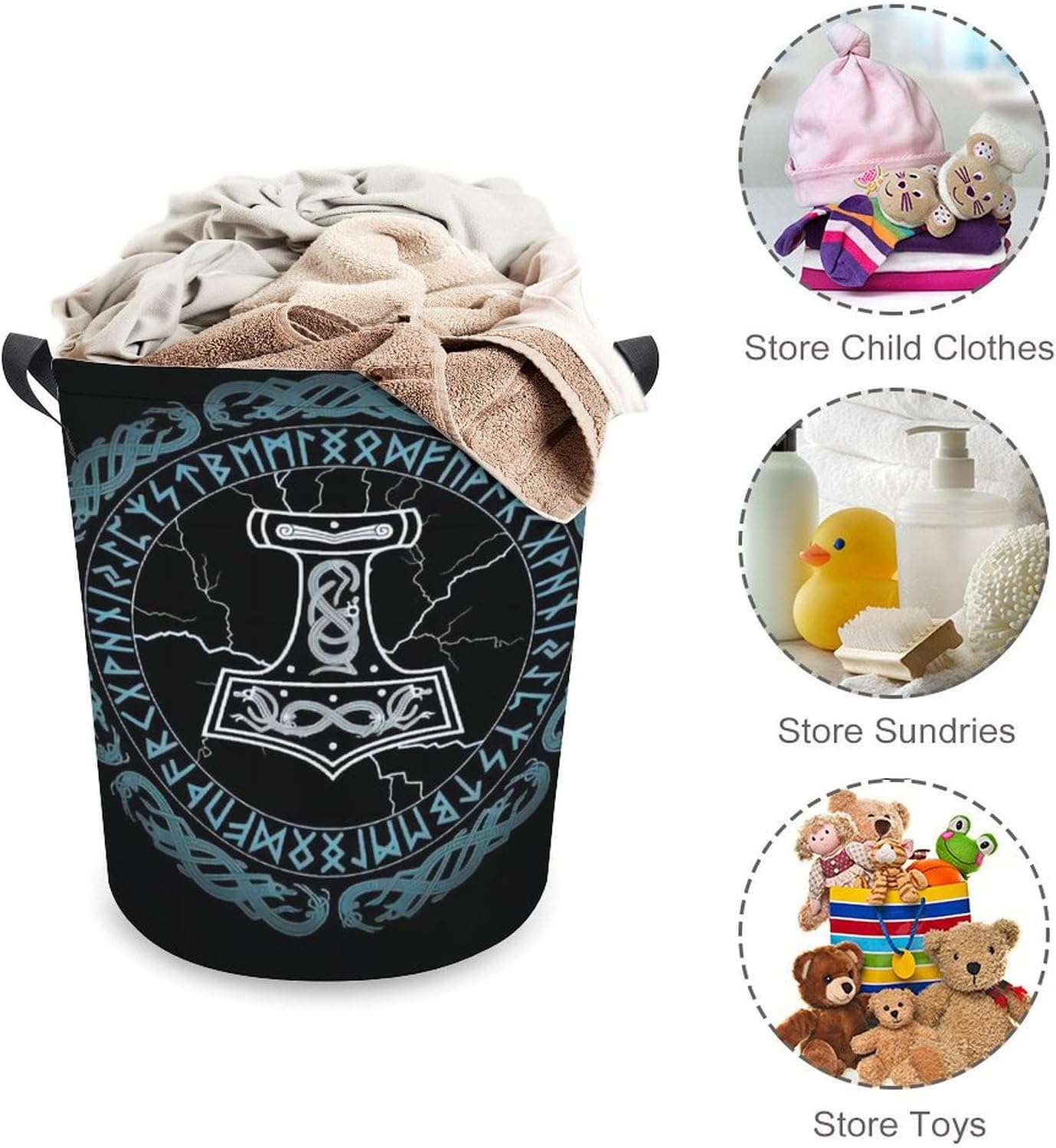 Viking inspo Norse Mythology Magic Rune Laundry Hamper