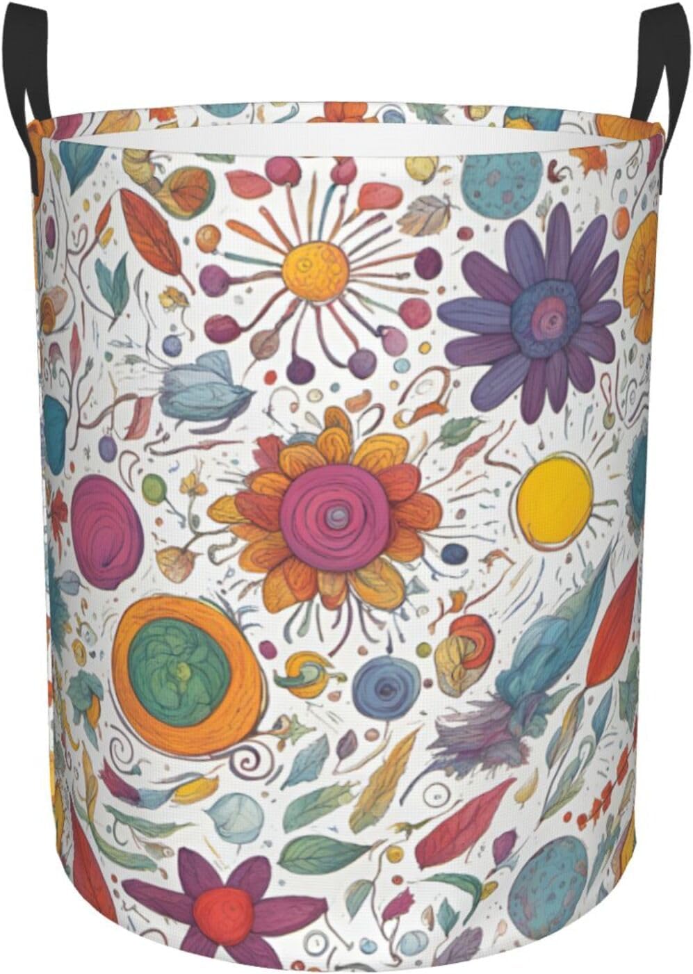 Feathered DreamsLaundry Basket on White Oxford Cloth