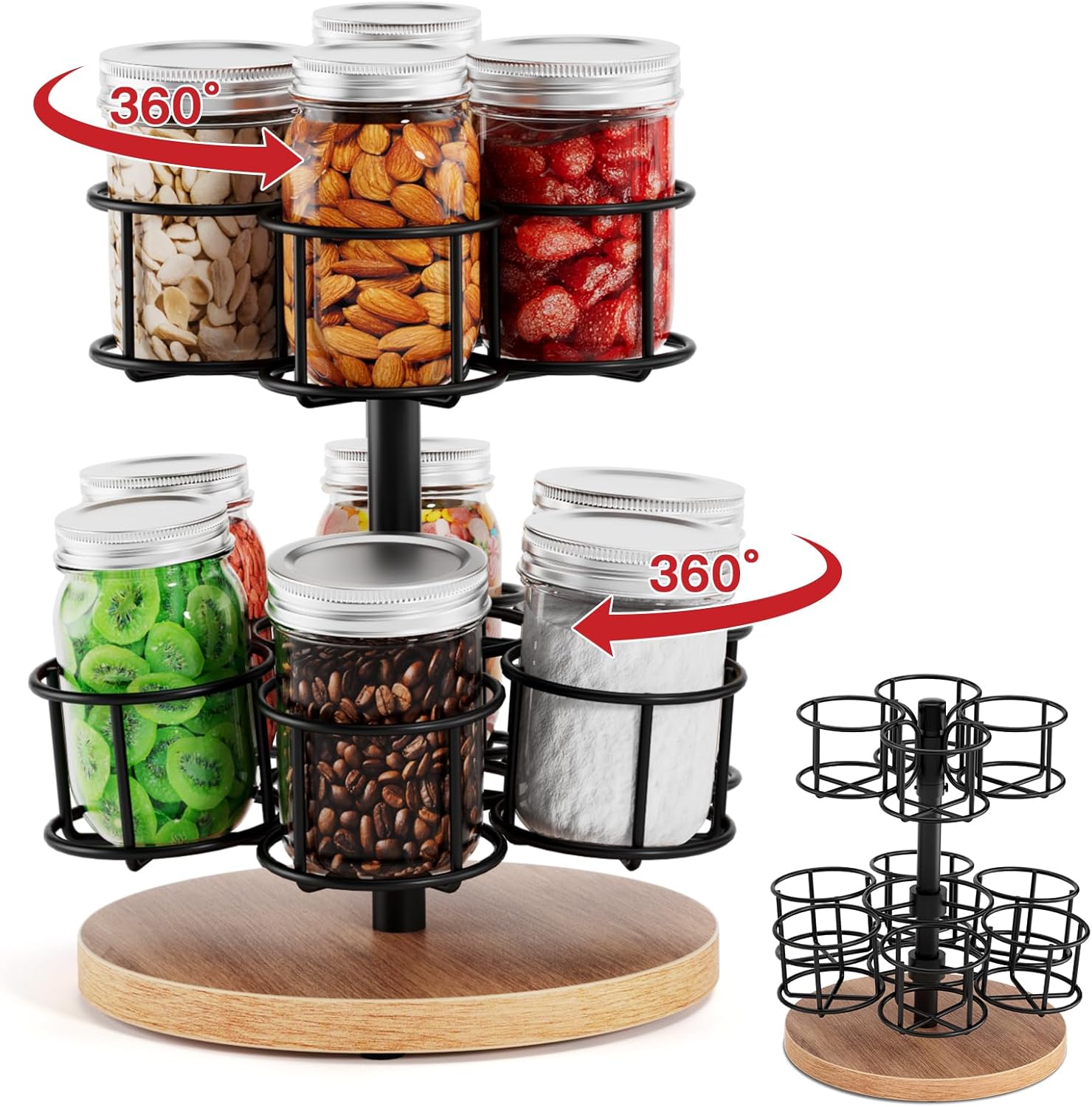 AF Onto 2-Tier Rotating Mason Jar Rack