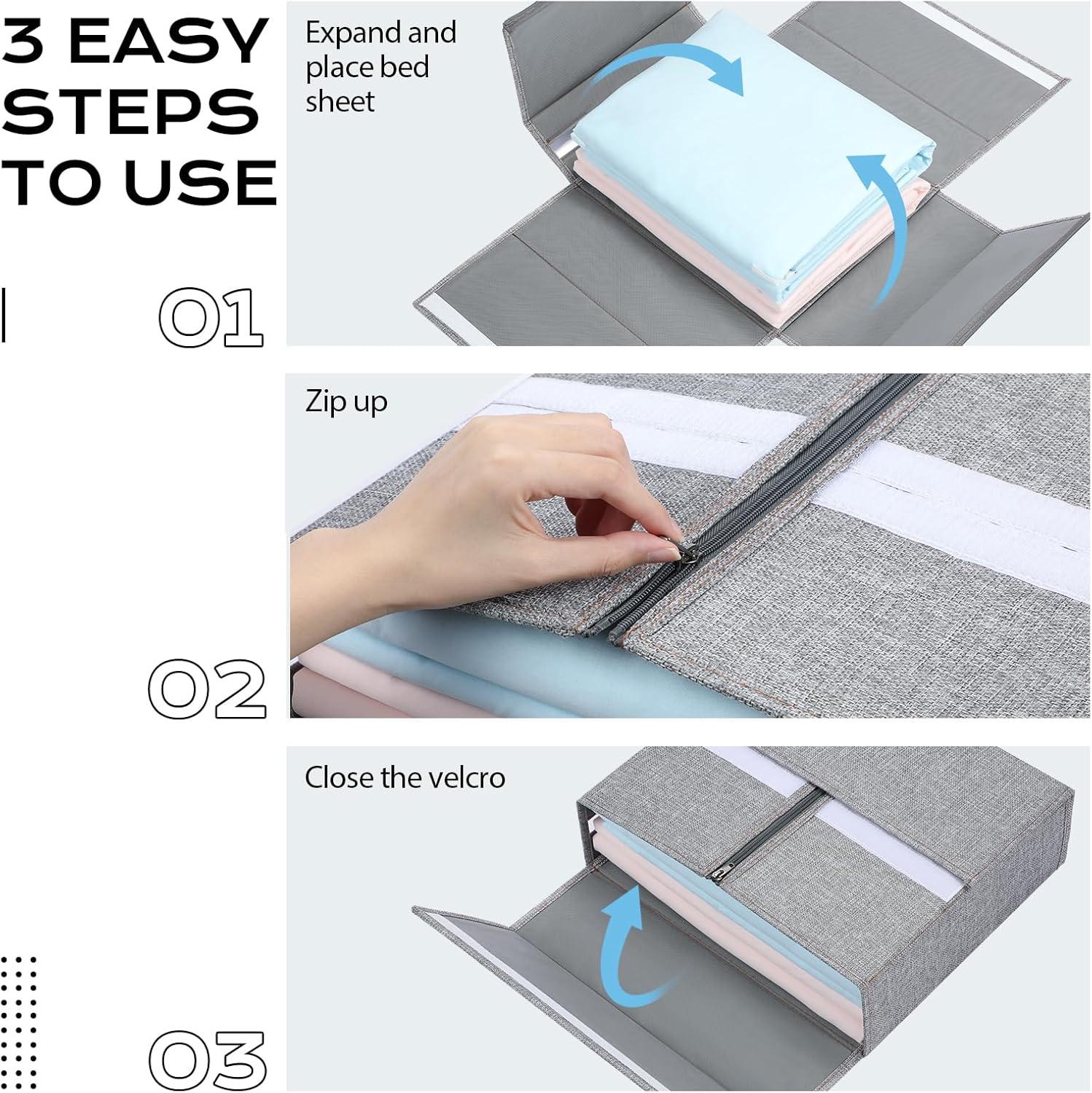 Perfect Bed Sheet Organizer with Clear Storage
