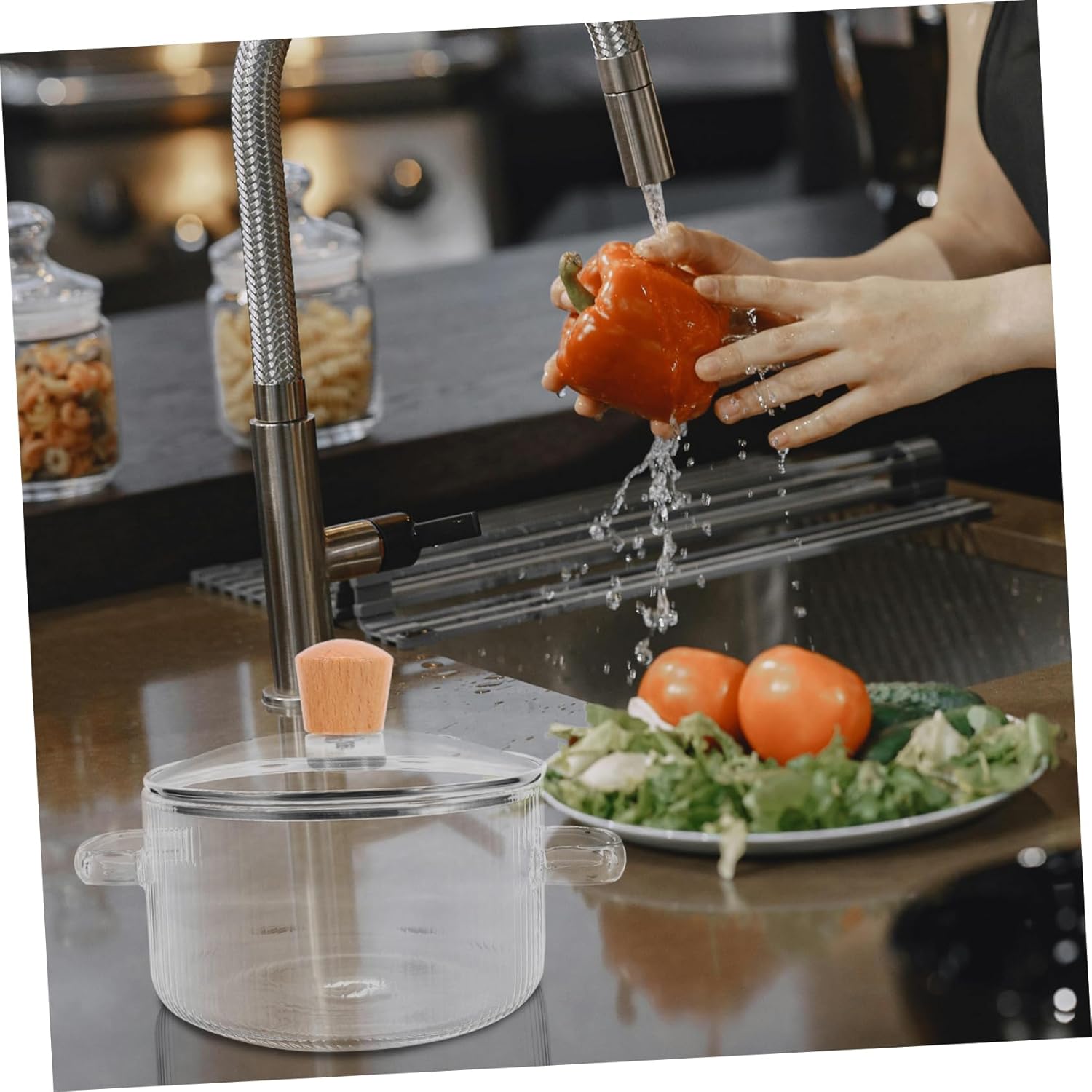 Luxshiny 2-Piece Glass Cookware Set
